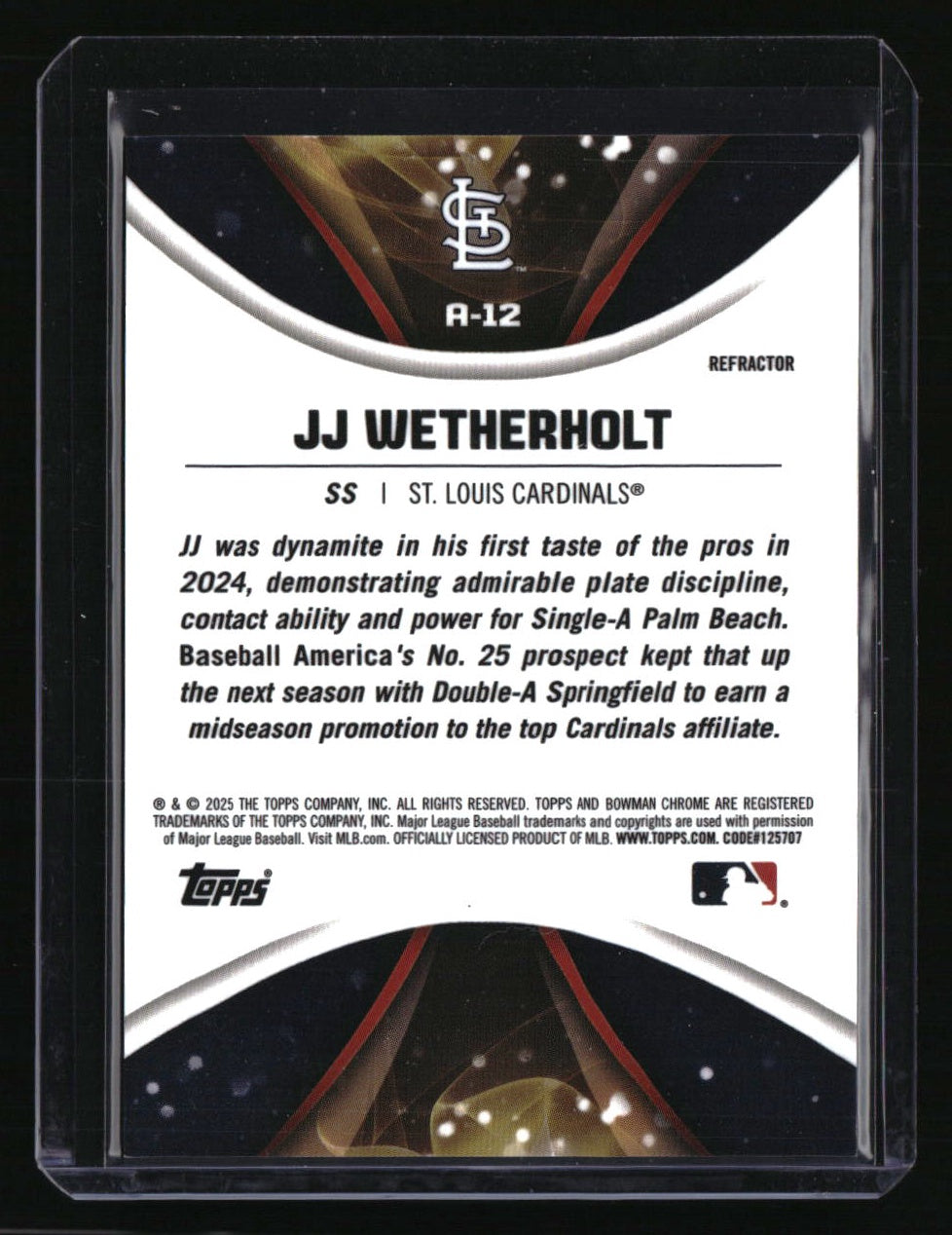 2025 Bowman Draft JJ Wetherholt Axis Refractor #/250