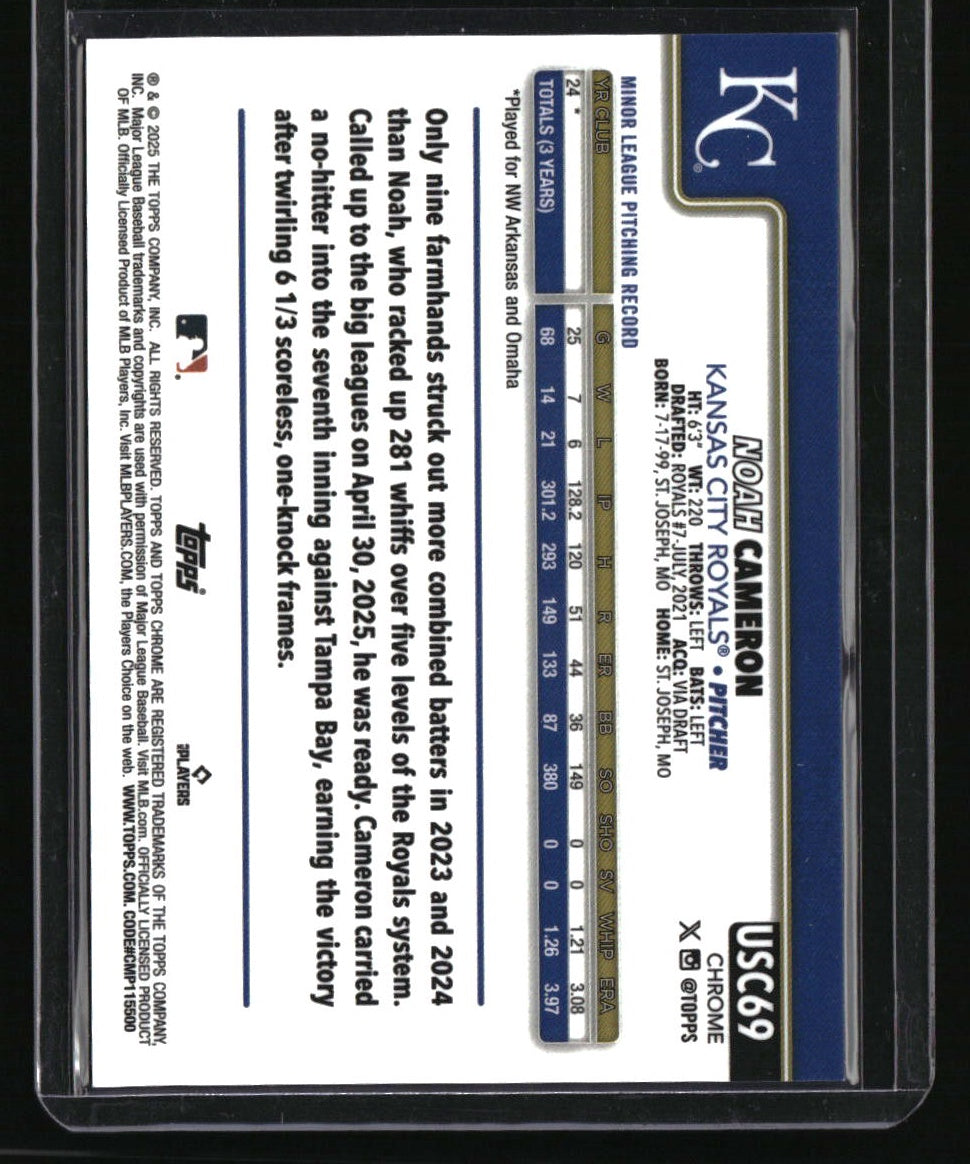 2025 Topps Chrome Update Noah Cameron Black Lava Refractors #/10