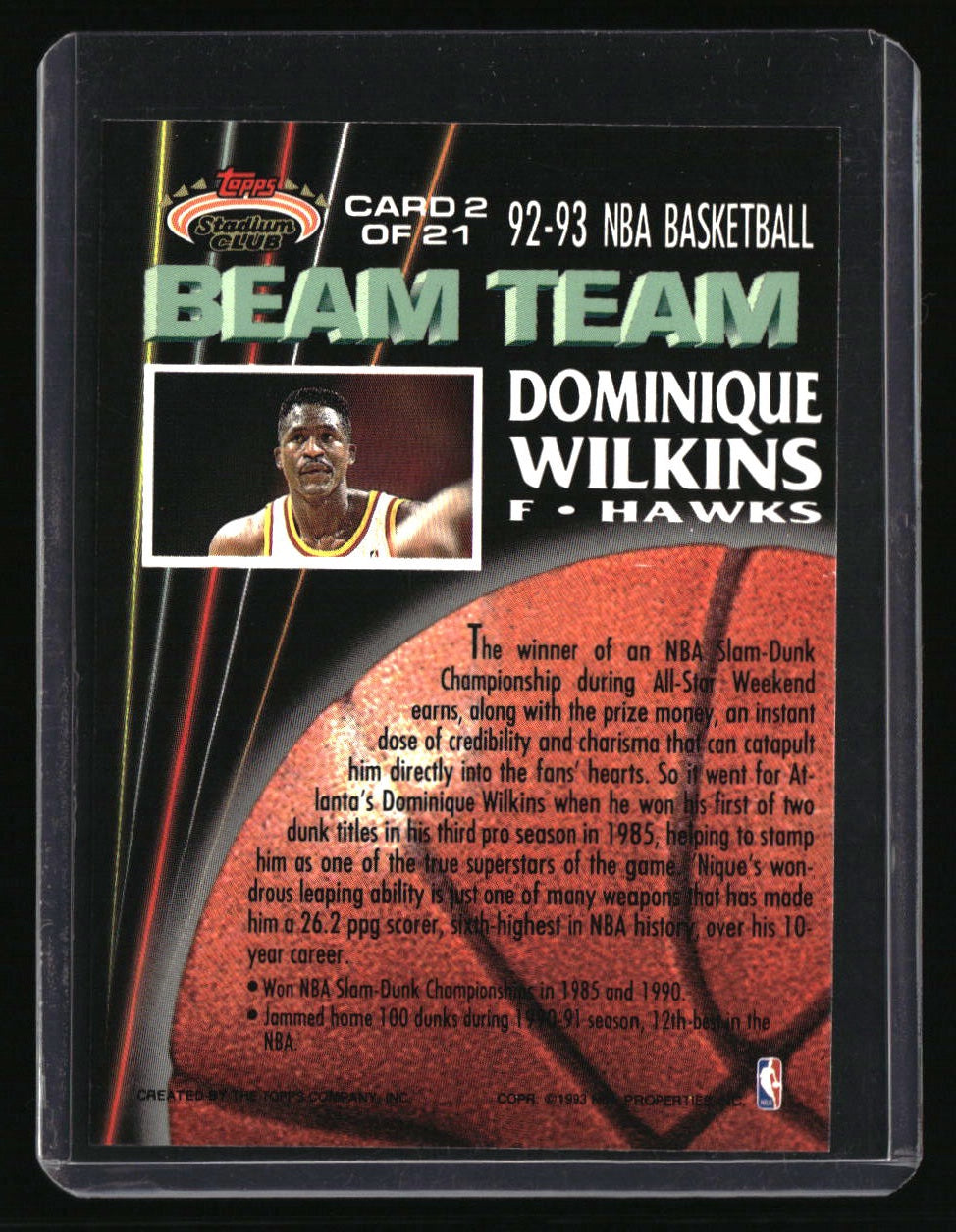 1992-93 Stadium Club Dominique Wilkins Beam Team