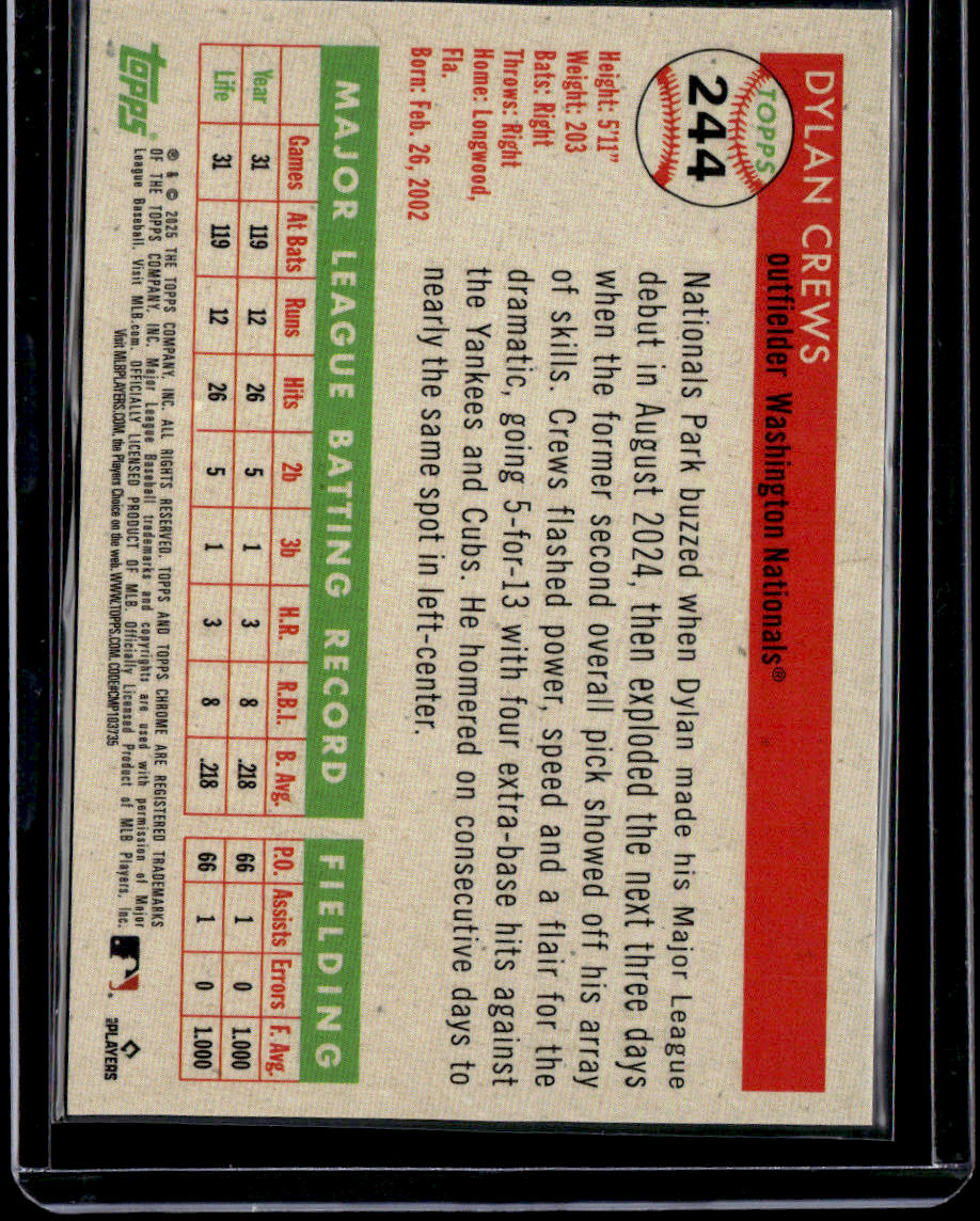 2025 Topps Chrome Platinum Dylan Crews Toile Cream / Gold Refractors #/50