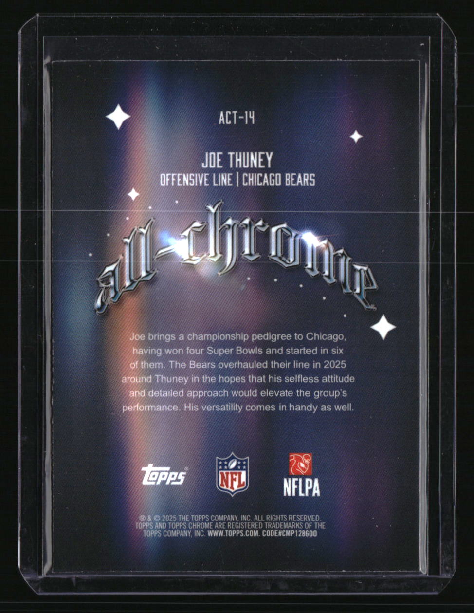 2025 Topps Chrome Joe Thuney All-Chrome Team Blue Refractor #/150