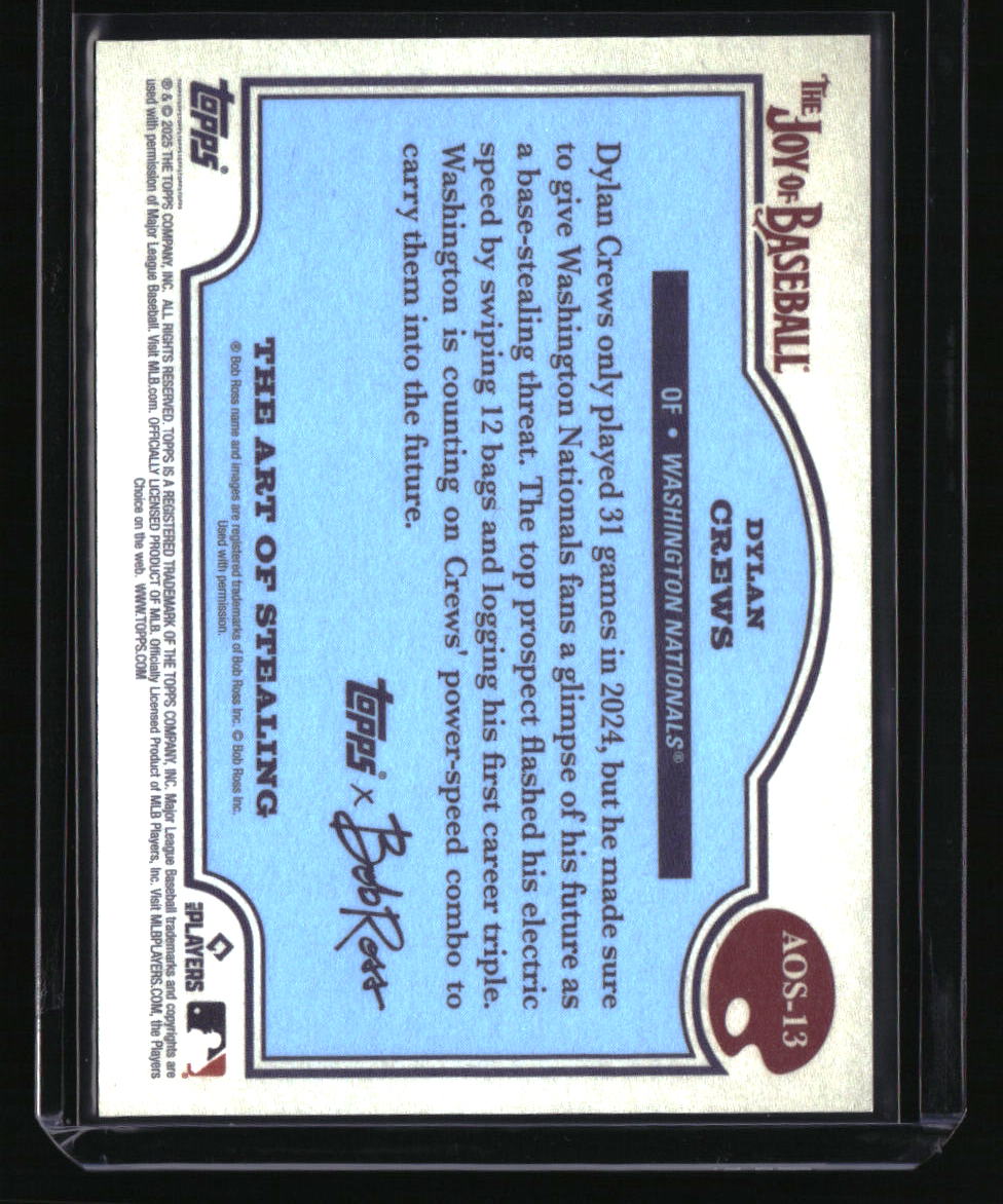 2025 Topps Bob Ross Joy of Baseball Dylan Crews Art of Stealing Splatter #/99