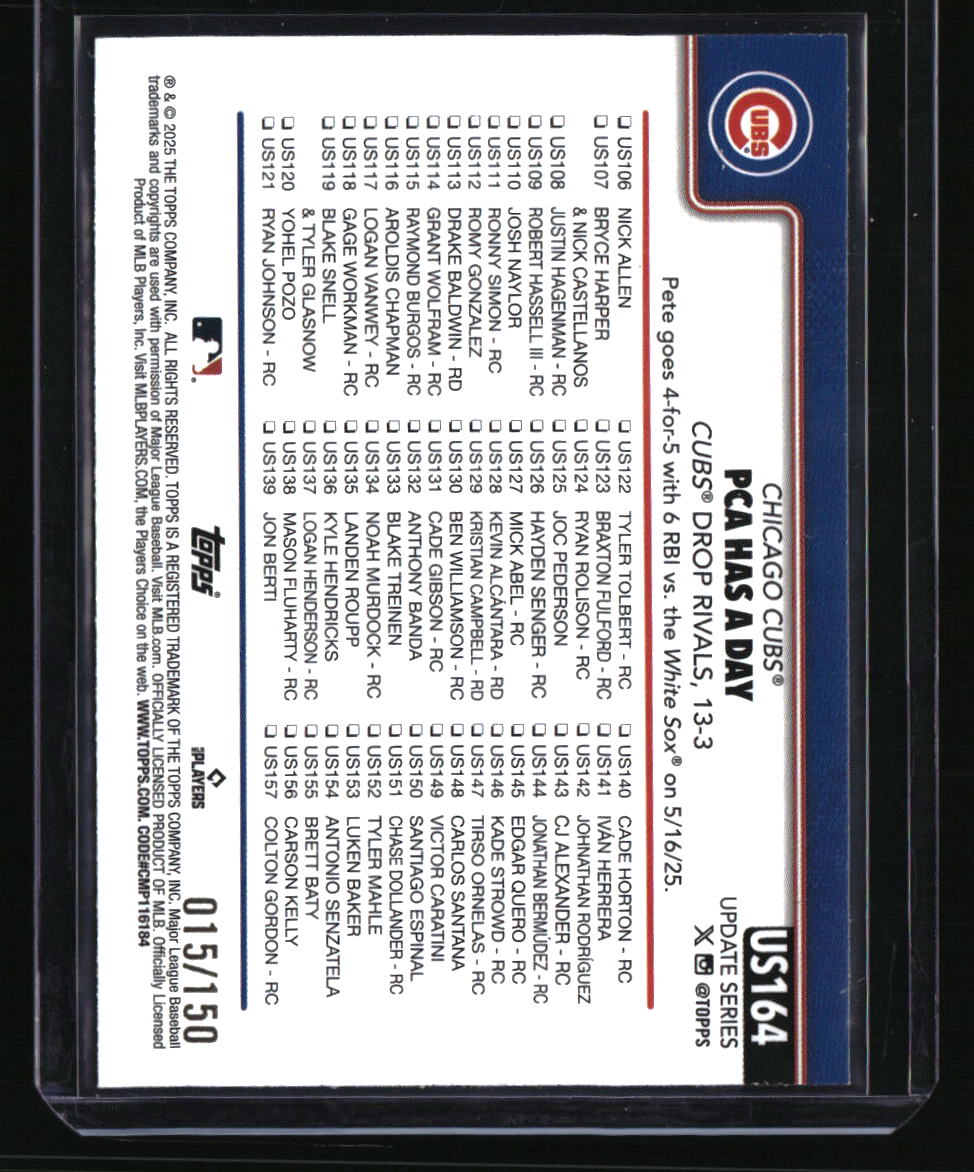 2025 Topps Update PCA Has A Day Blue #/150