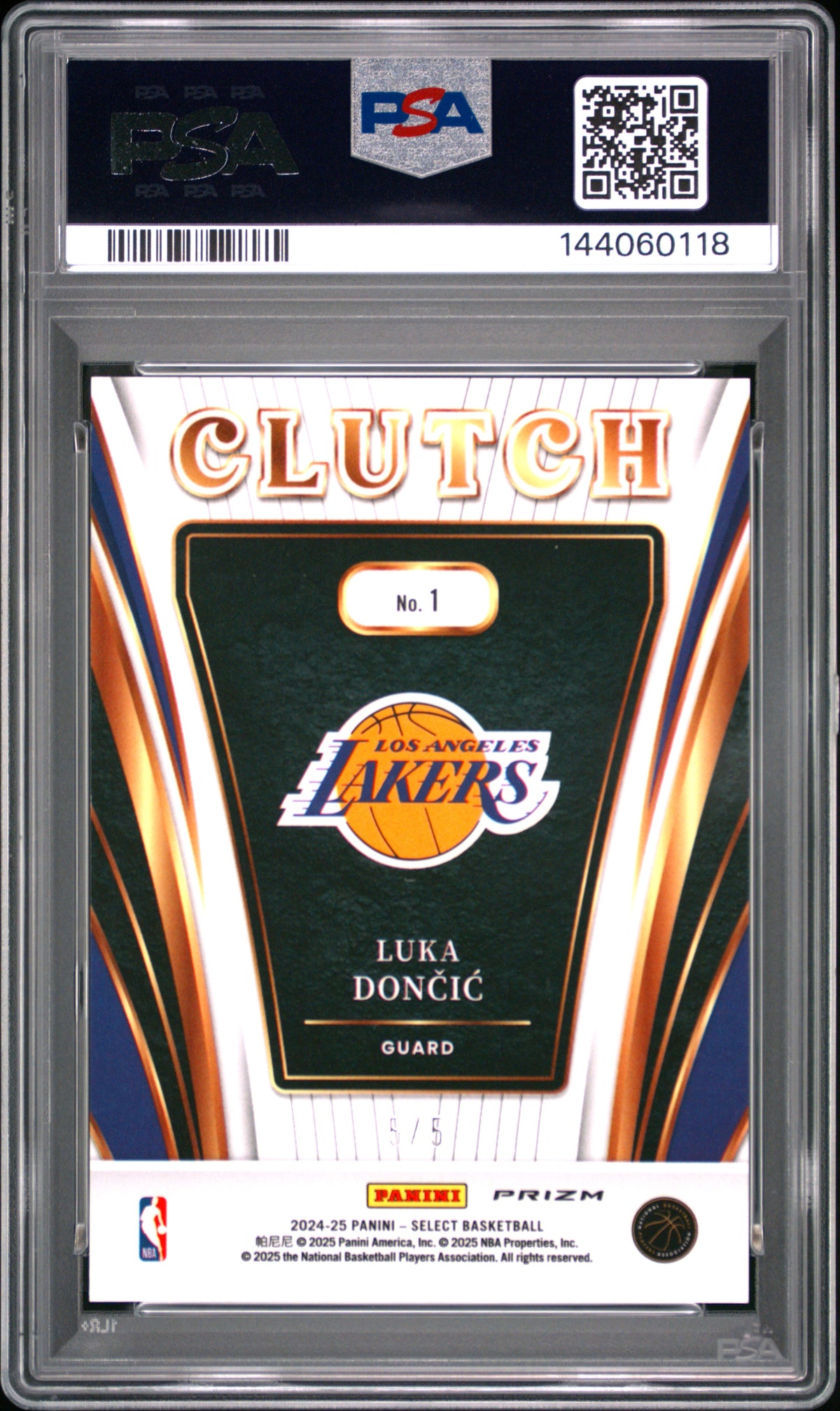 2024 Panini Select Clutch Luka Doncic Clutch-Green Prizm PSA 9