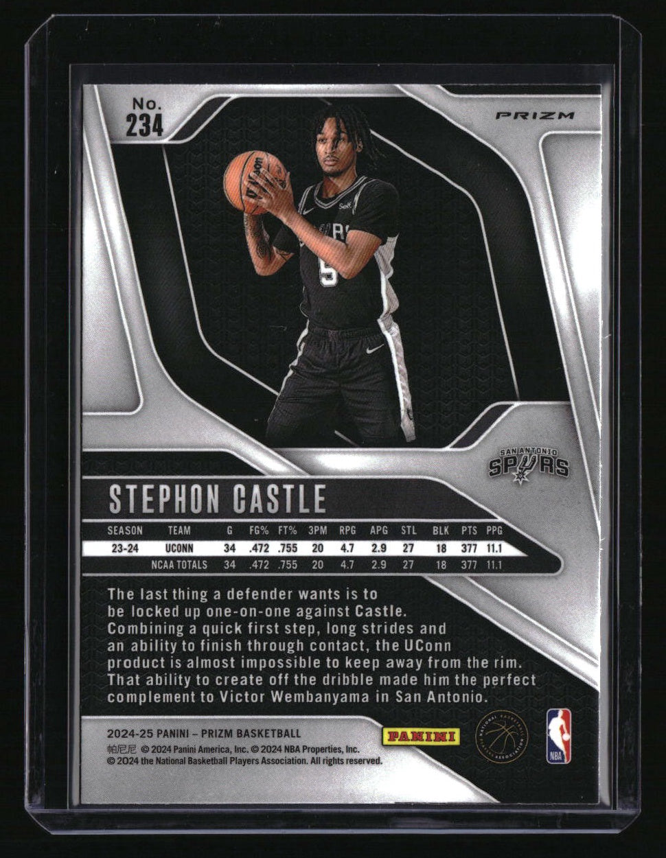 2024-25 Panini Prizm Stephon Castle Prizms Silver
