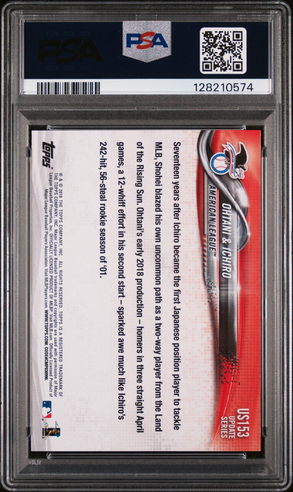 2018 Topps Update S.Ohtani/Ichiro PSA 10