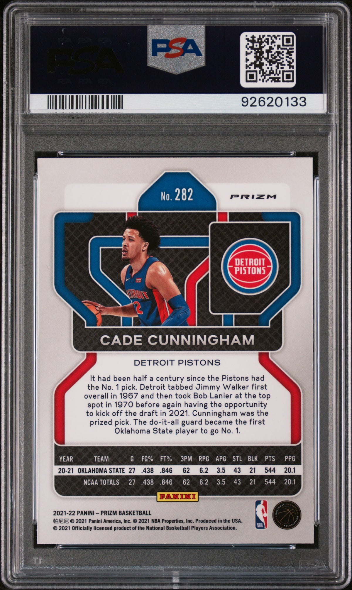 2021 Panini Prizm Cade Cunningham Green Prizm PSA 9