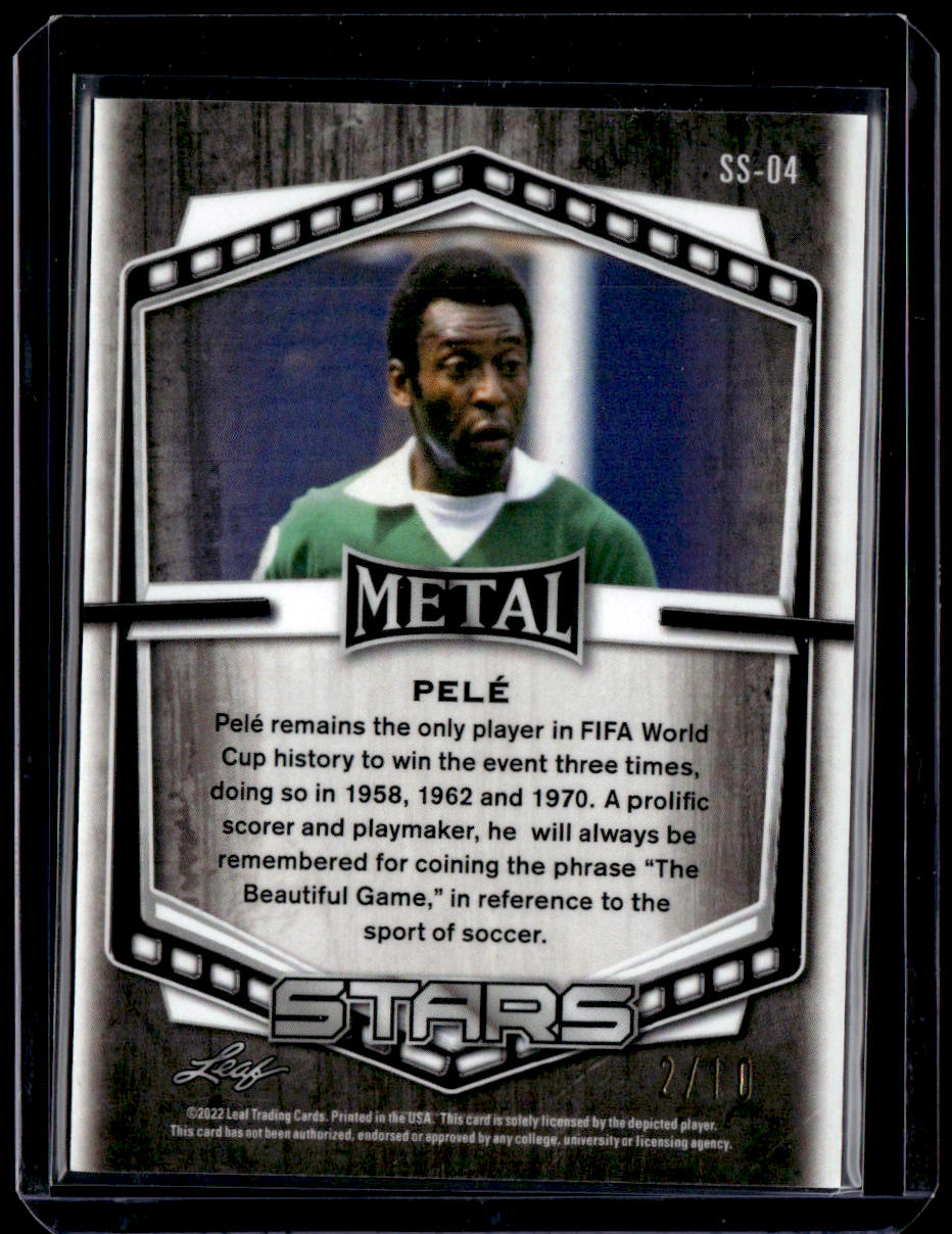 2022 Leaf Metal Stars Pele Silver Mojo #/10