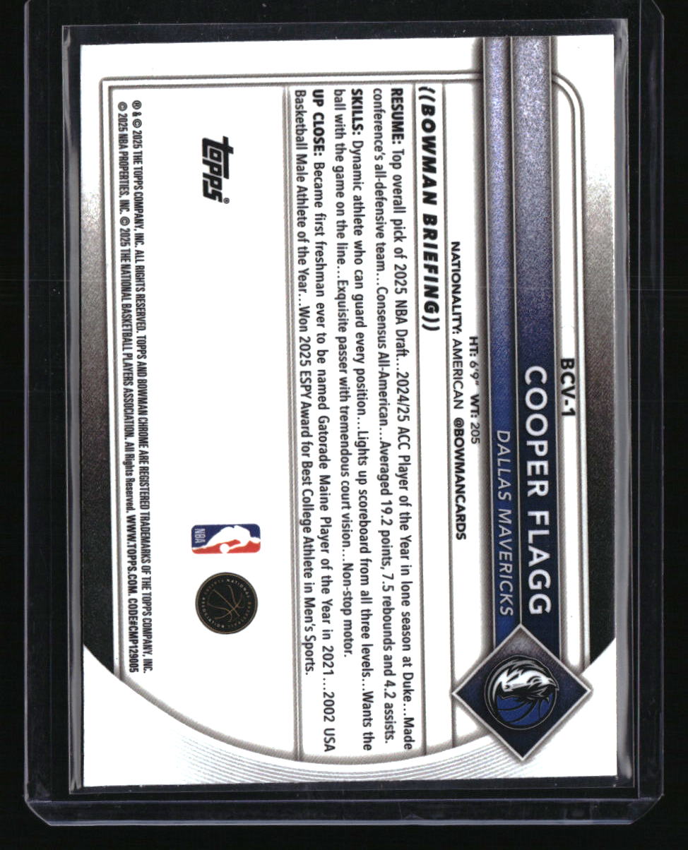 2025-26 Bowman Cooper Flagg Chrome Mojo Refractors Nail Mark Damage