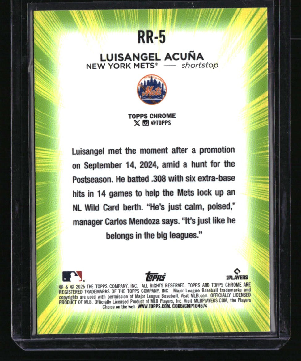 2025 Topps Chrome Luisangel Acuña Radiating Rookies