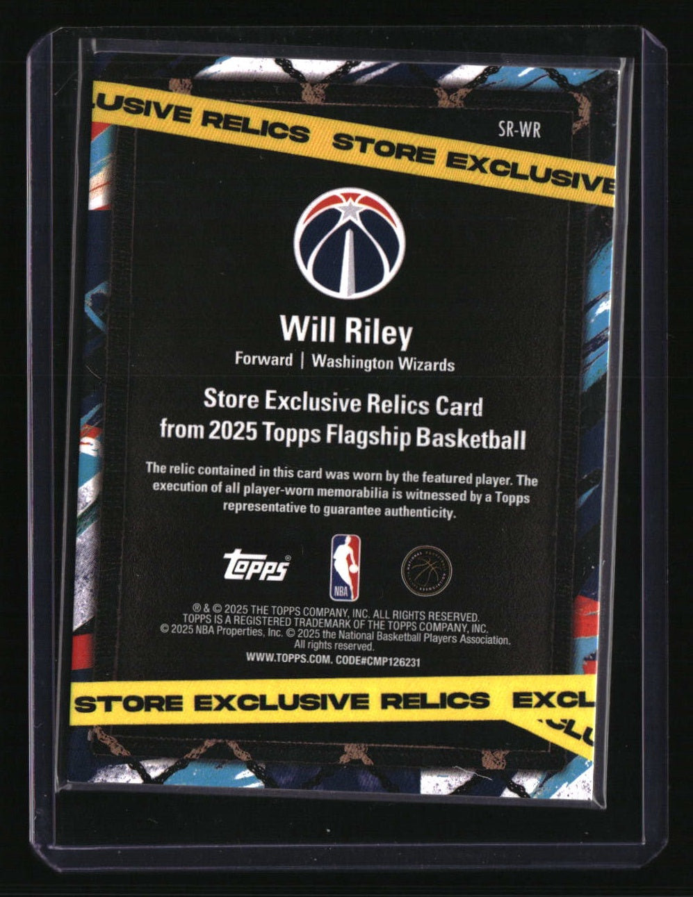 2025-26 Topps Will Riley Store Exclusive Relics #/99