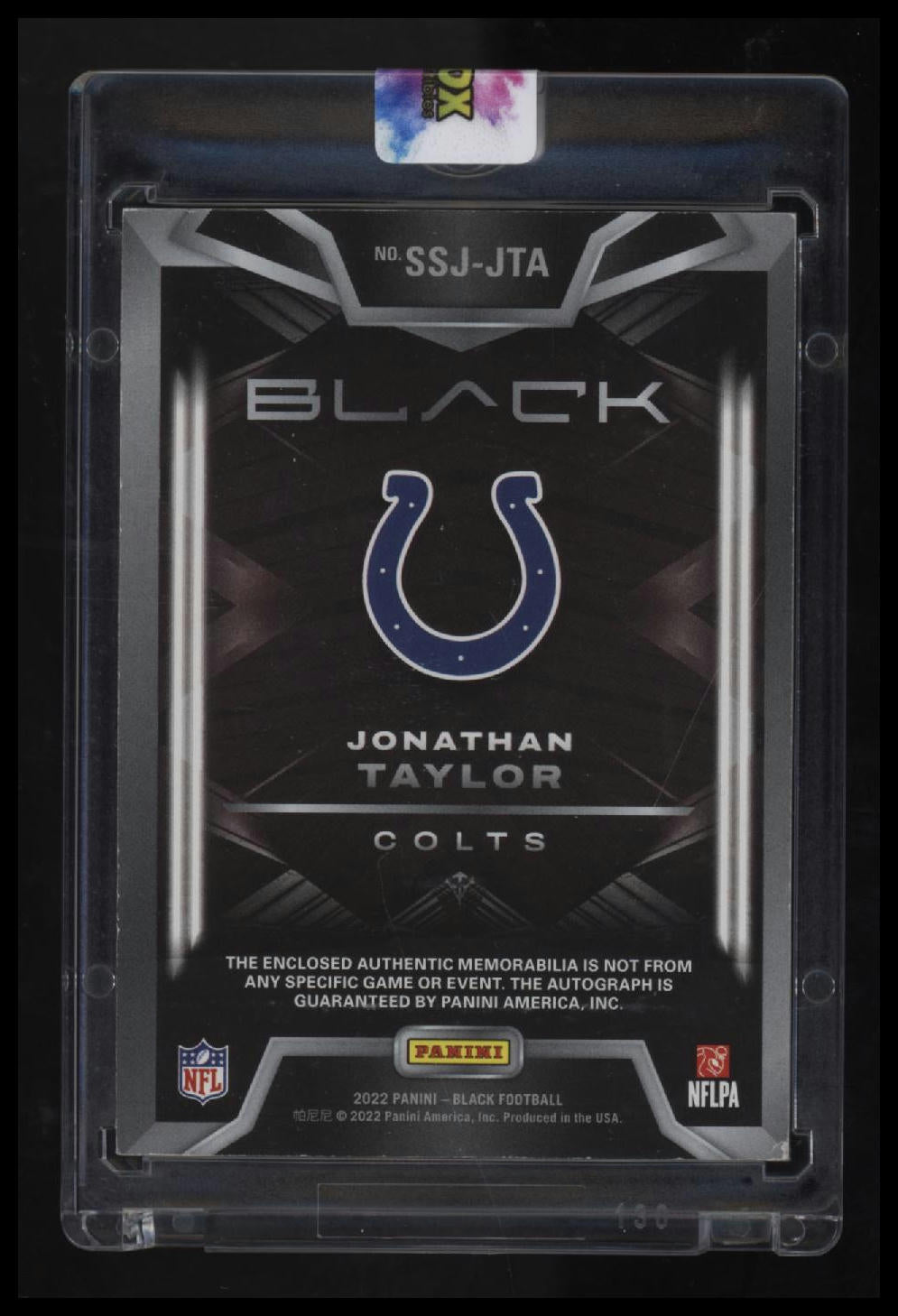 2022 Panini Black Jonathan Taylor Sizeable Signatures Jersey Emerald #/5