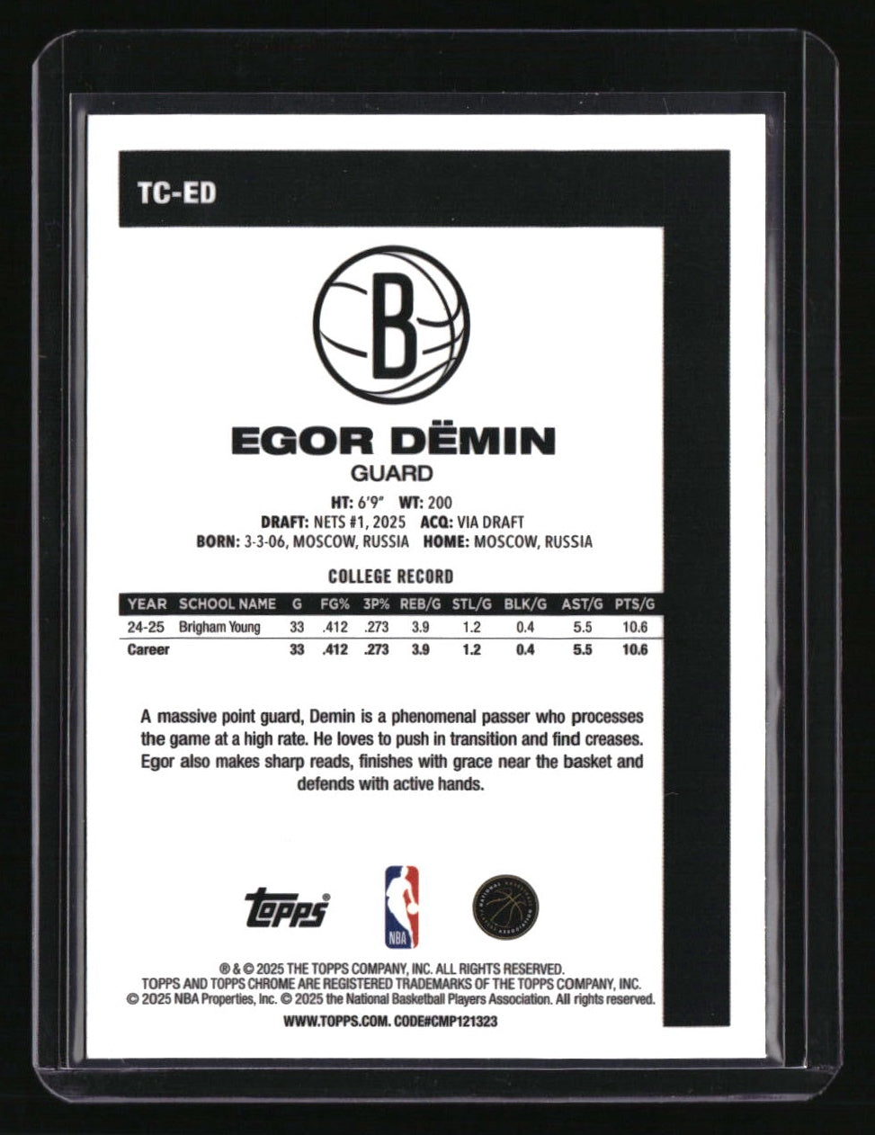 2025-26 Topps Egor Dëmin 1980-81 Topps Chrome Basketball Blue Mojo #/150
