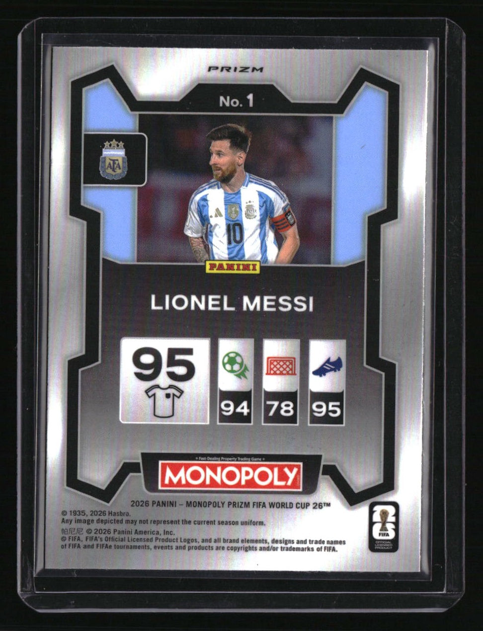 2026 Panini Prizm Monopoly FIFA World Cup Lionel Messi Red Prizms