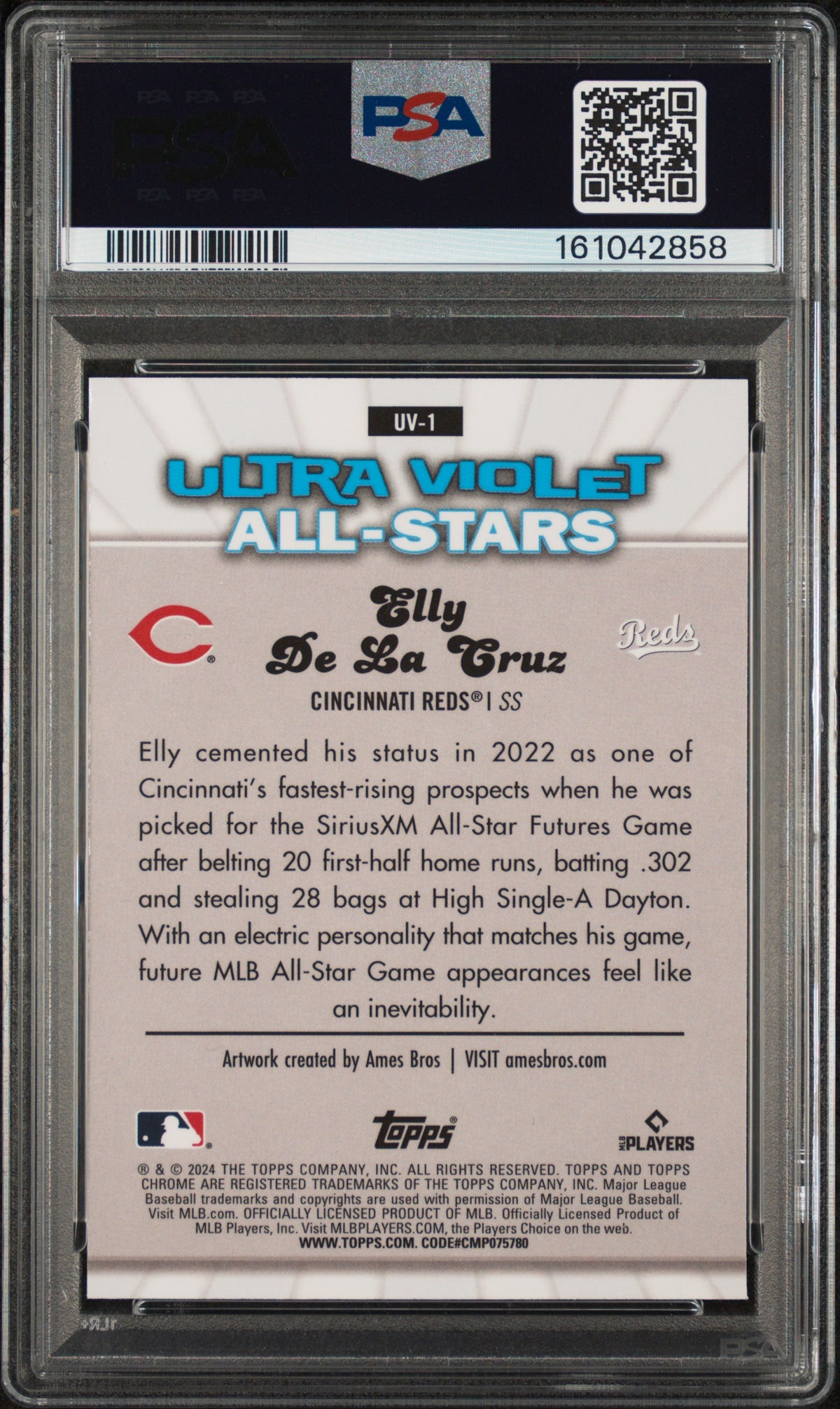 2024 Topps Chrome Ultraviolet All-Stars Elly De La Cruz PSA 9