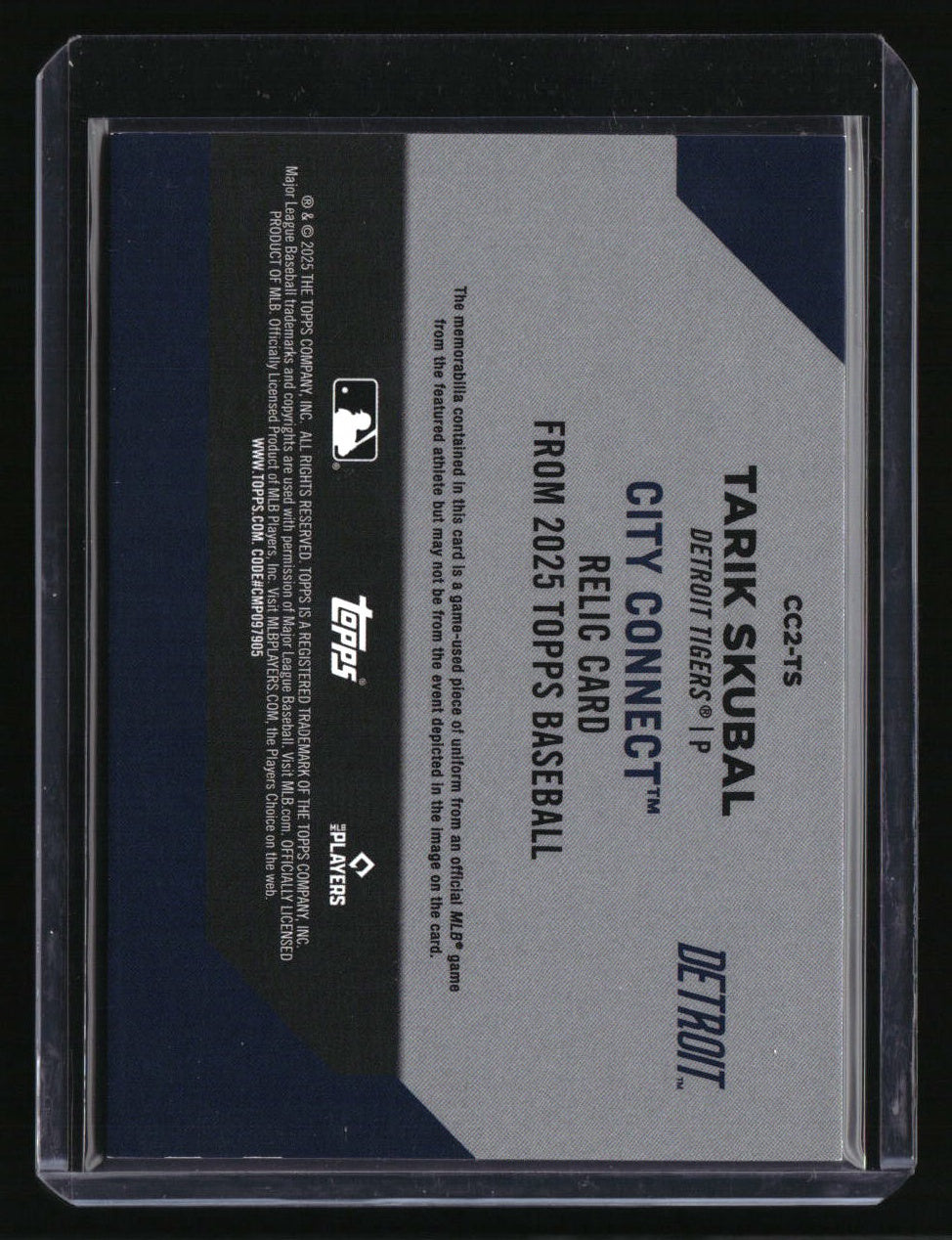 2025 Topps Tarik Skubal City Connect Swatch Relics (Series Two)
