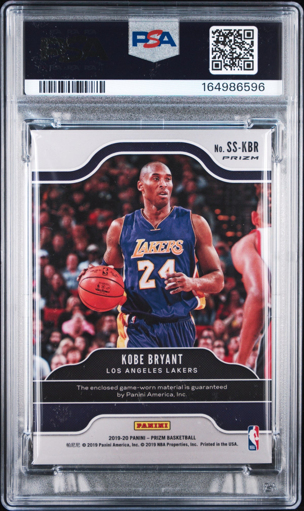 2019 Panini Prizm Sensational Swatches Kobe Bryant Orange Ice PSA 8