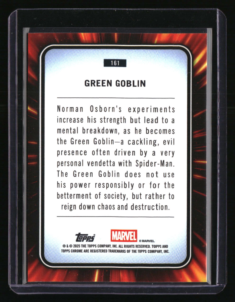 2025 Topps Chrome Sapphire Edition Marvel Green Goblin Orange Sapphire
