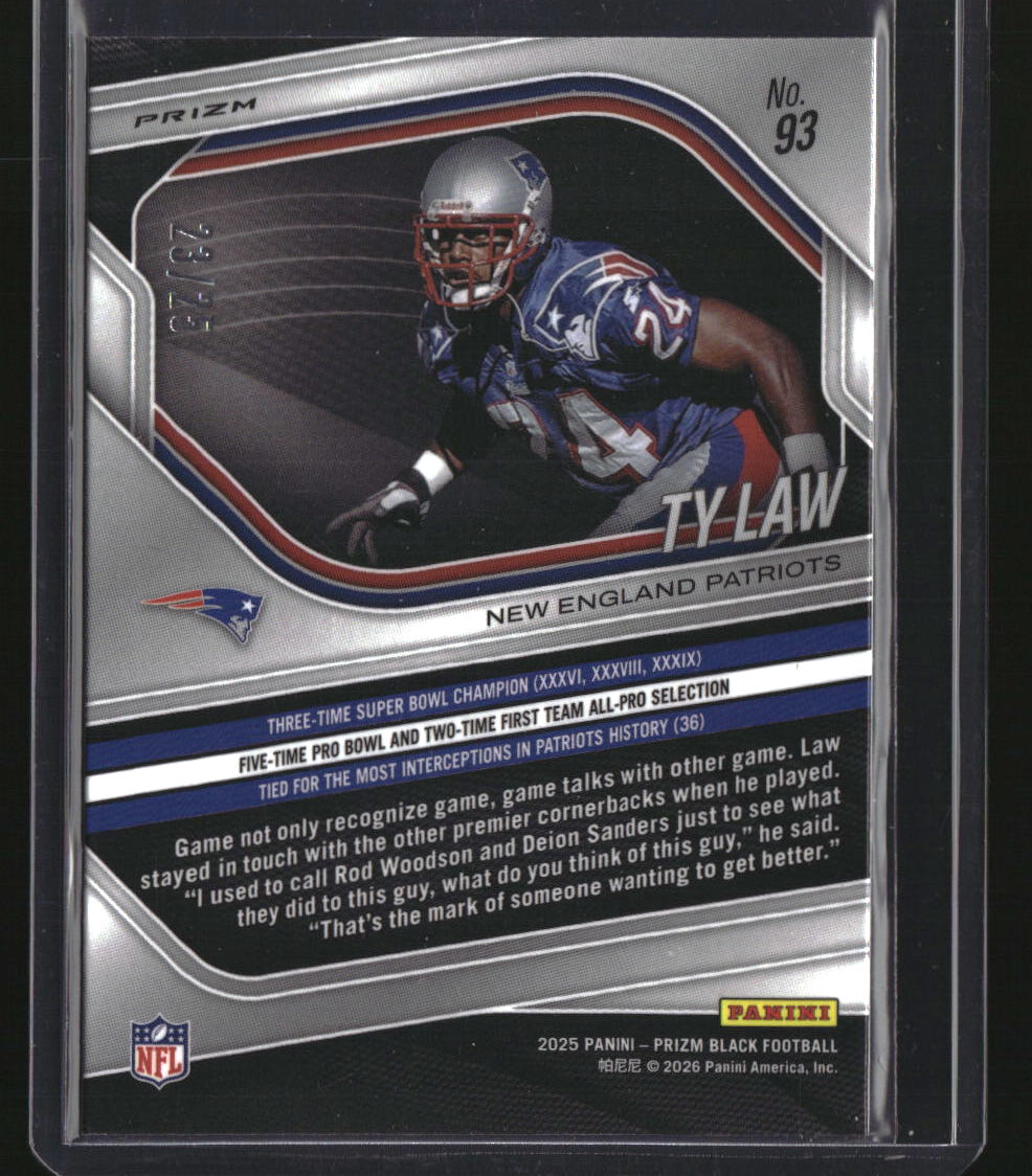 2025 Panini Prizm Black Ty Law Prizm Mojo #/25