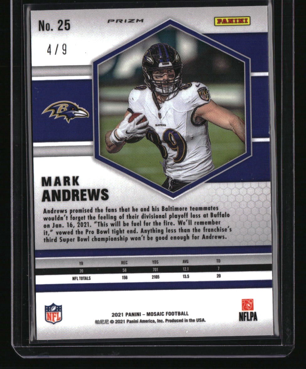 2021 Panini Mosaic Mark Andrews Prizm Red Wave #/9