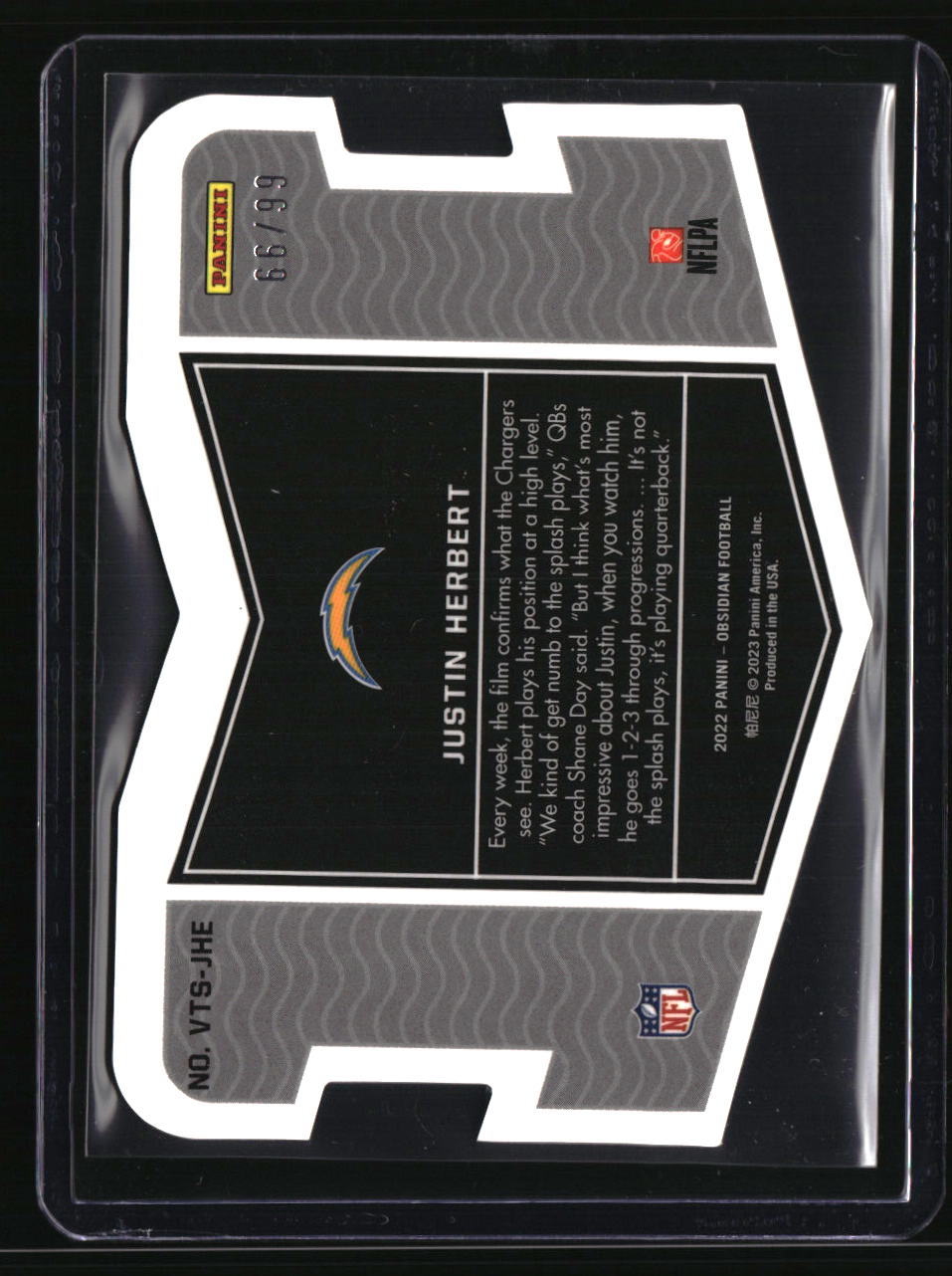 2022 Panini Obsidian Justin Herbert Vitreous #/99