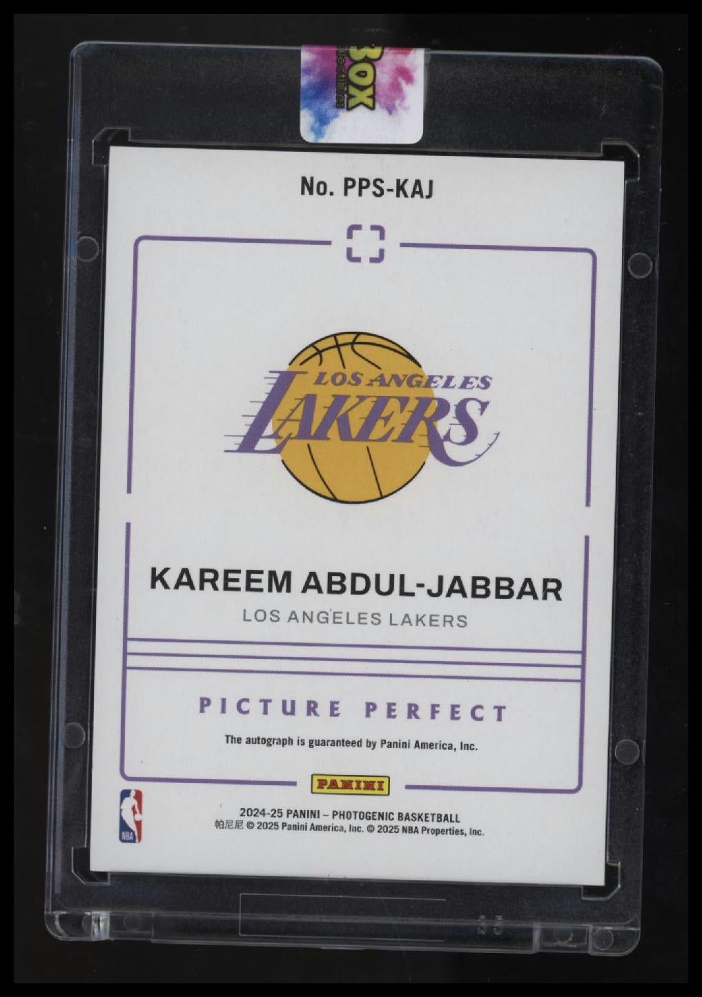 2024-25 Panini Photogenic Kareem Abdul-Jabbar Picture Perfect Signatures #/17