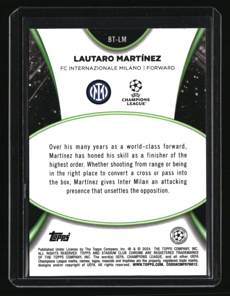 2023-24 Stadium Club Chrome UEFA Champions League Lautaro Martínez Beam Team