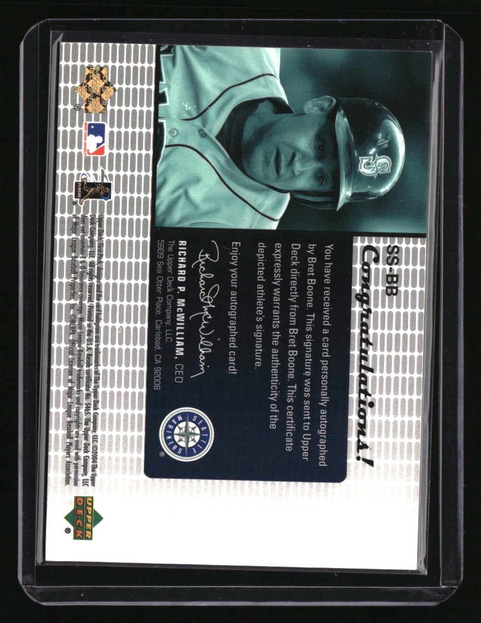 2004 Upper Deck Bret Boone Signature Stars Black Ink Series Two #/43