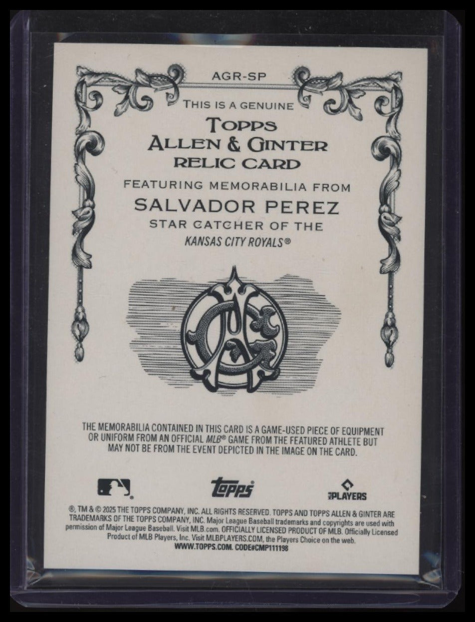2025 Topps Allen & Ginter Salvador Perez Relics Brooklyn Back #/10