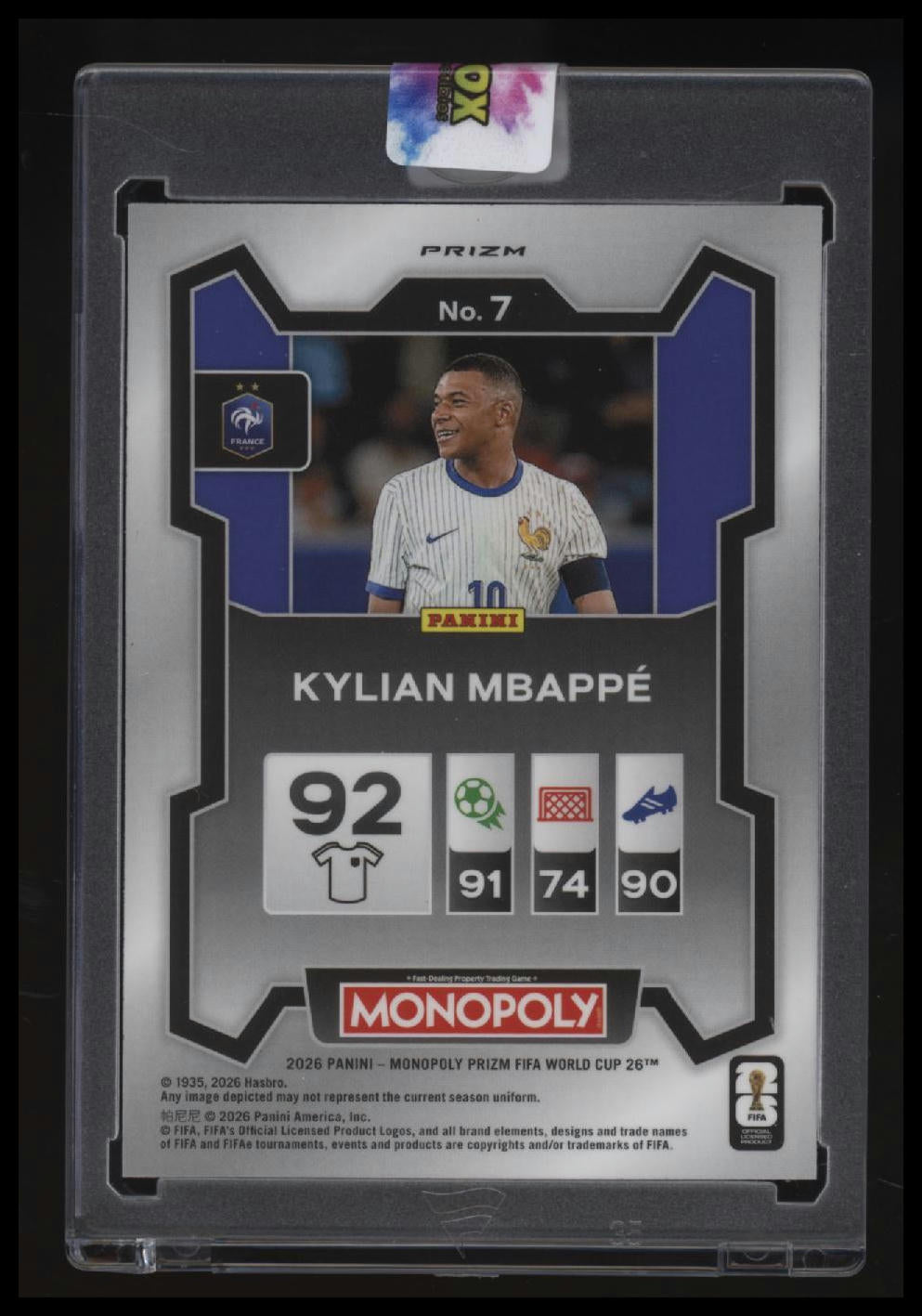 2026 Prizm Monopoly FIFA World Cup Kylian Mbappé Boardwalk Blue Tiger Stripe