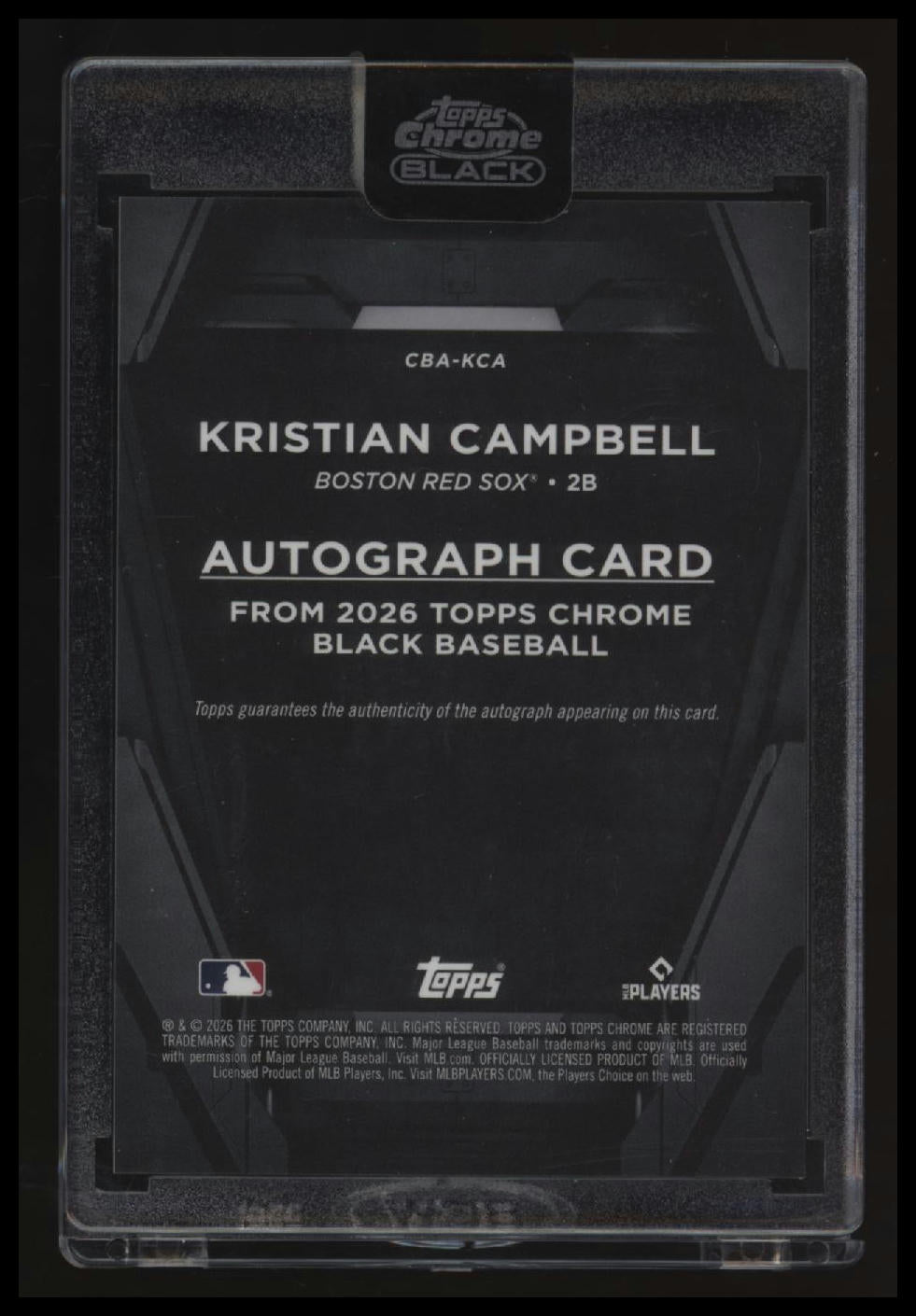 2026 Topps Chrome Black Kristian Campbell Autographs