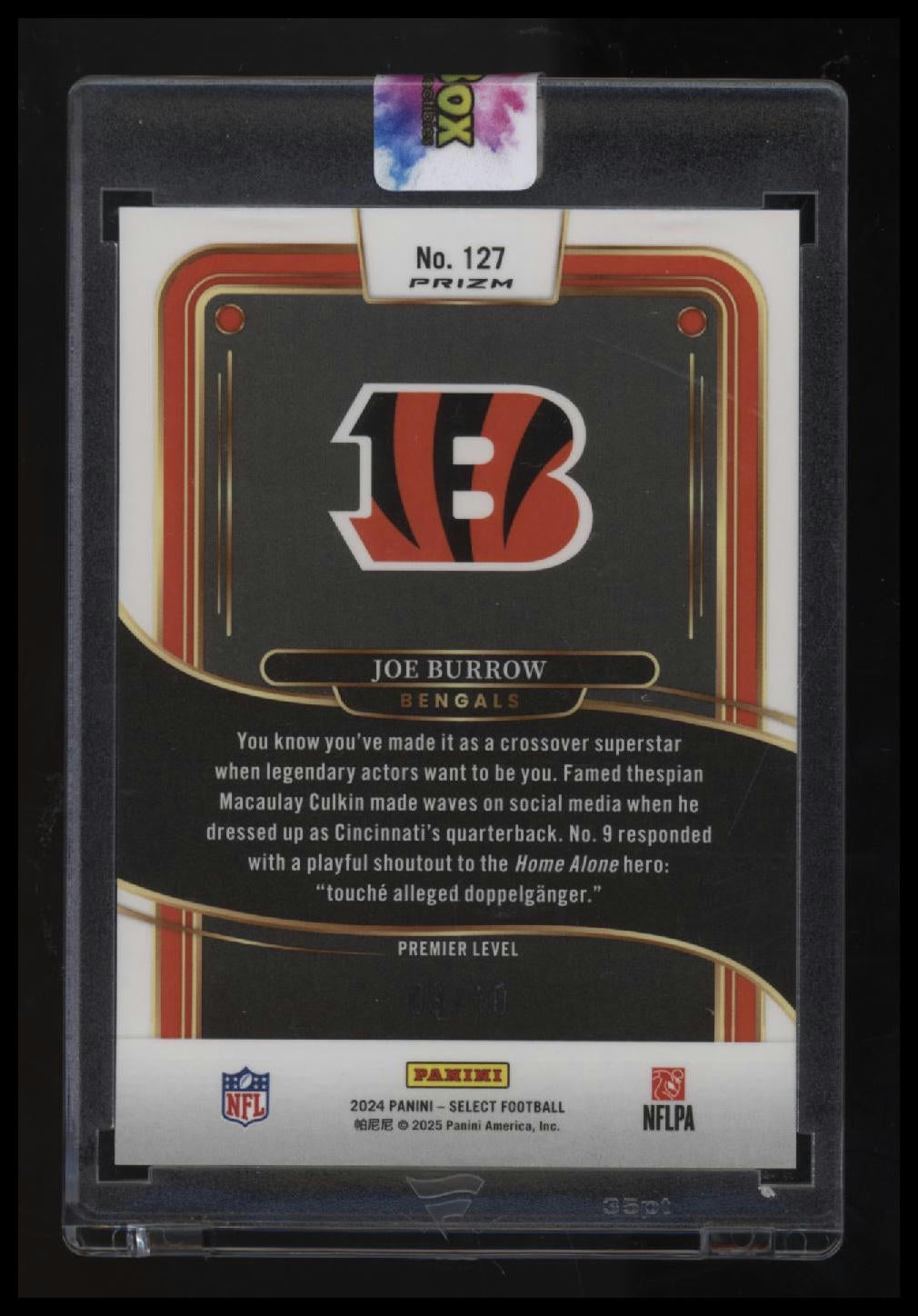 2024 Panini Select Joe Burrow Gold Dragon Scale Prizm #/10 Jersey Match!