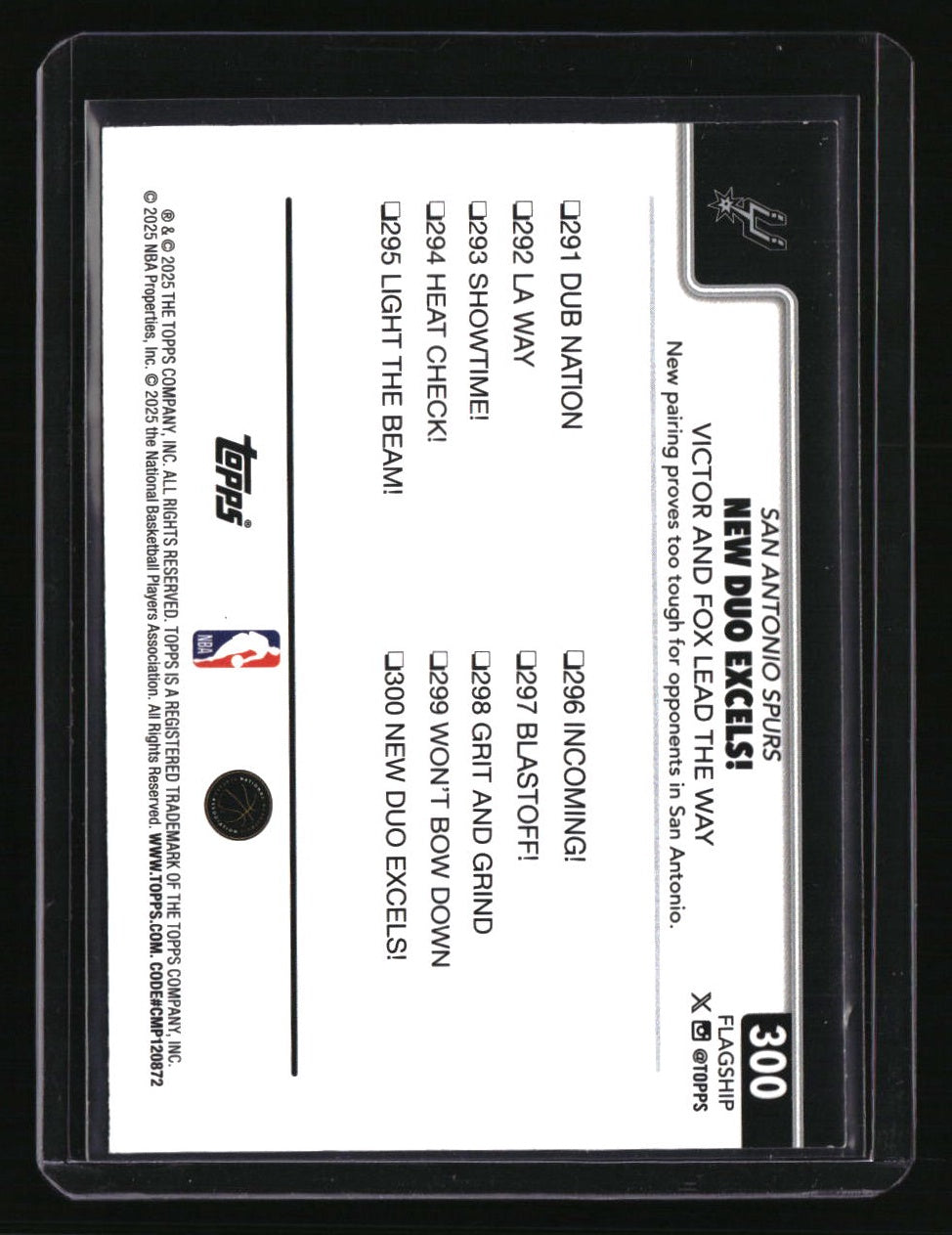 2025-26 Topps New Duo Excels!: Victor and Fox Lead The Way Blue Holo Foil #/150
