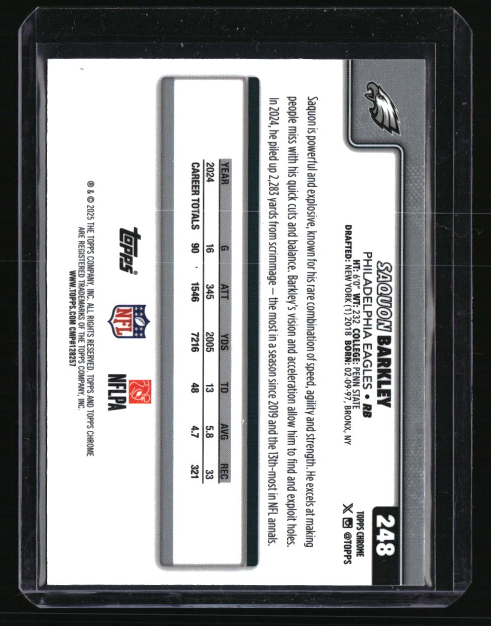 2025 Topps Chrome Saquon Barkley Neon Pulse Refractor