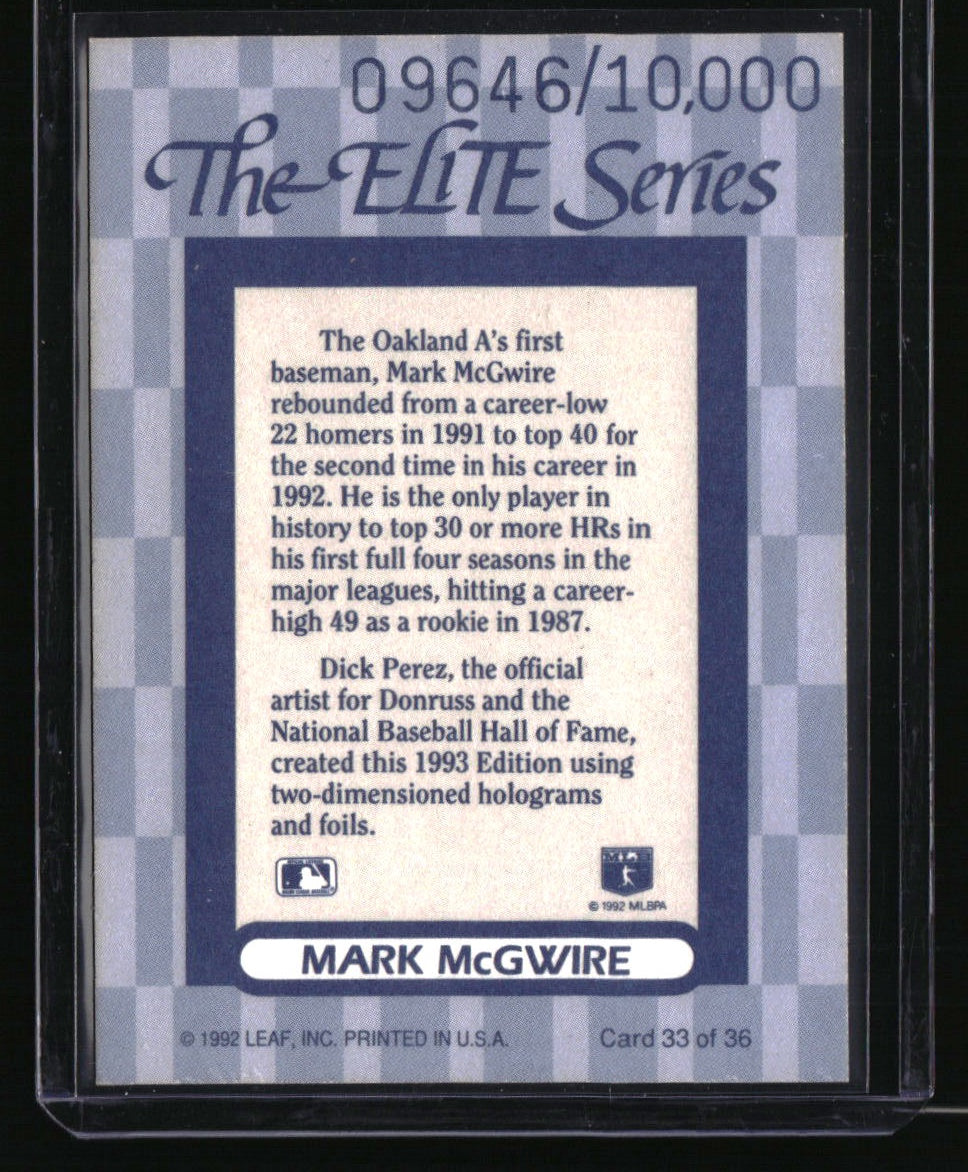 1993 Donruss Mark McGwire The Elite Series #/10000