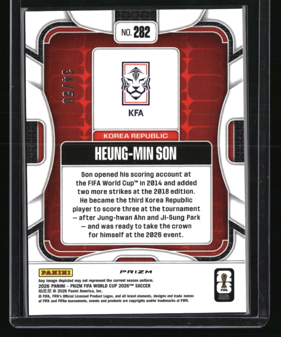2026 Panini Prizm FIFA World Cup Heung-Min Son Red Prizm #/50