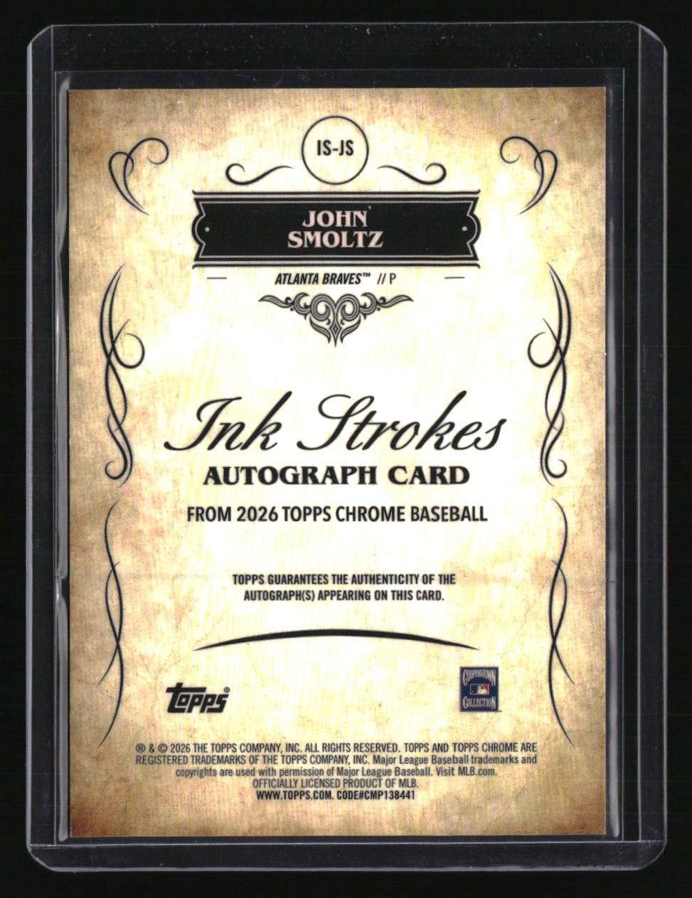 2026 Topps Chrome John Smoltz Ink Strokes