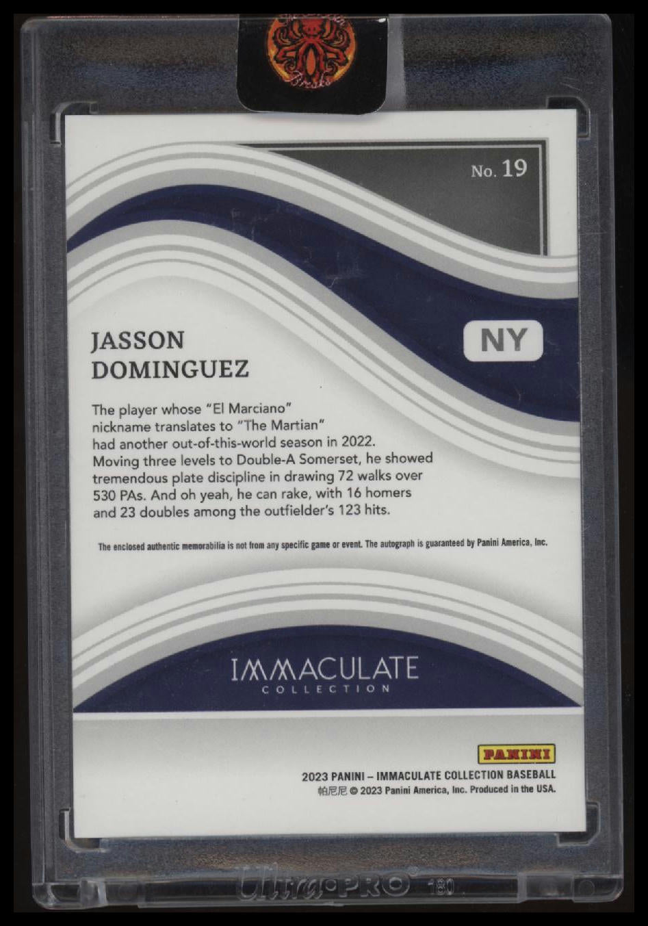 2023 Panini Immaculate Collection Jasson Dominguez #/99 Patch Autograph