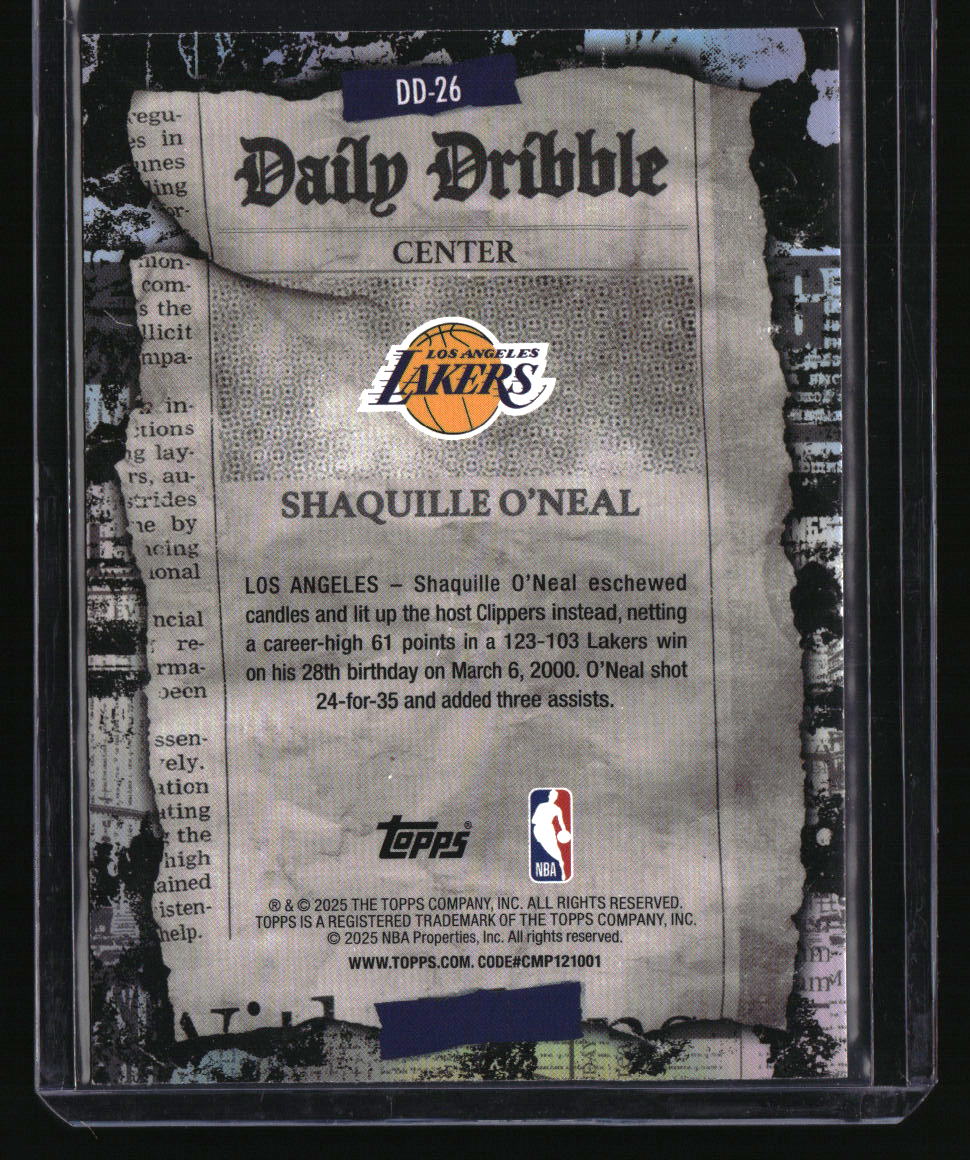2025-26 Topps Shaquille O’Neal The Daily Dribble Green Rainbow #/99