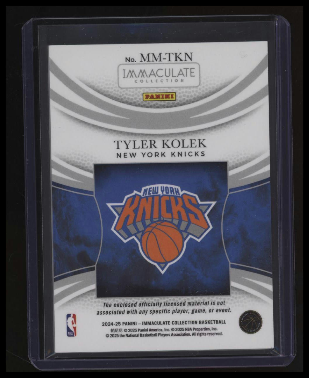 2024-25 Panini Immaculate Collection Tyler Kolek Massive Memorabilia #/25