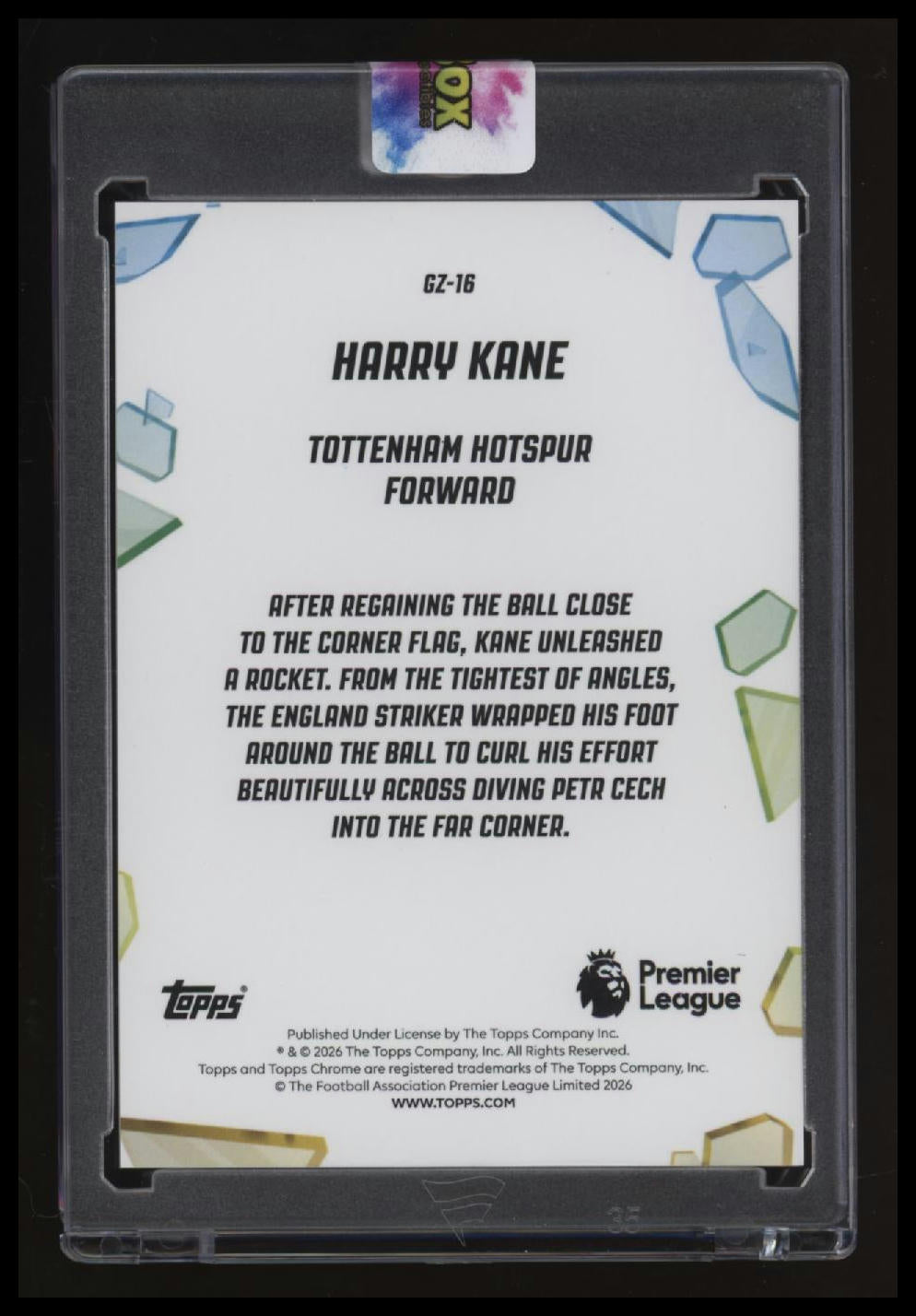 2025-26 Topps Chrome Premier League Harry Kane Golazo Red Bookend! 5/5