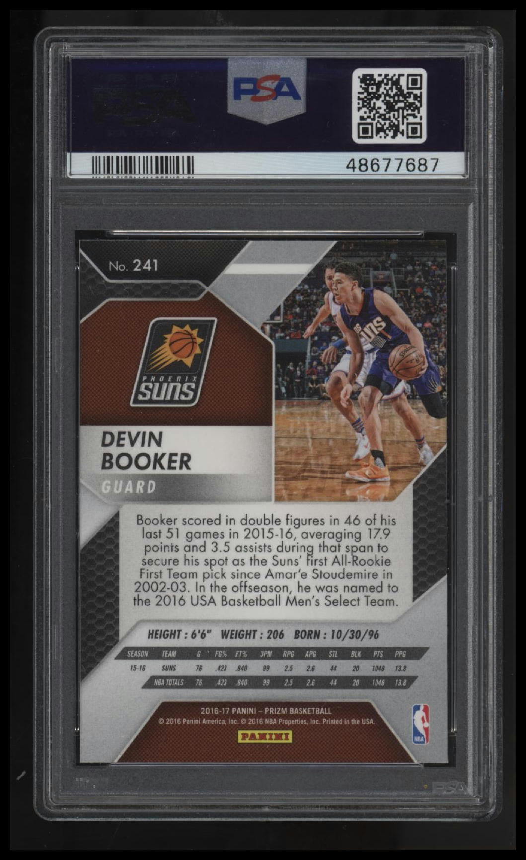 2016 Panini Prizm Devin Booker PSA 10