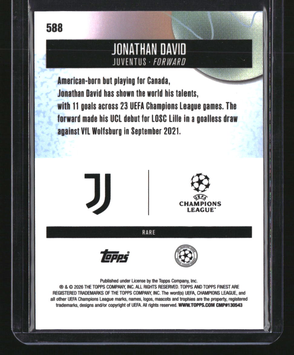 2025-26 Finest UEFA Club Competitions Jonathan David Orange Refractor #/15