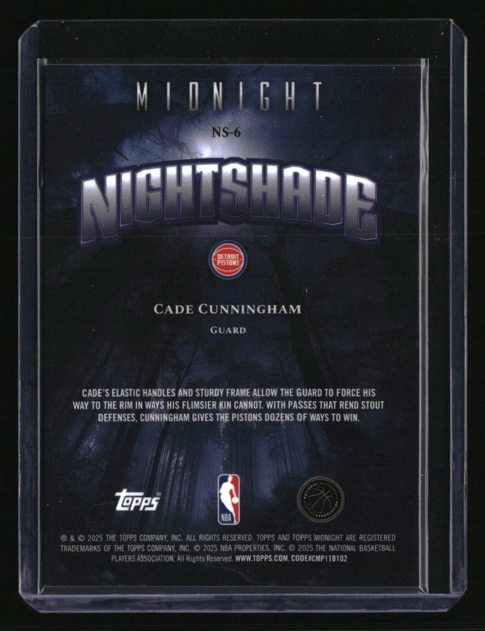 2025-26 Topps Midnight Cade Cunningham Night Shade