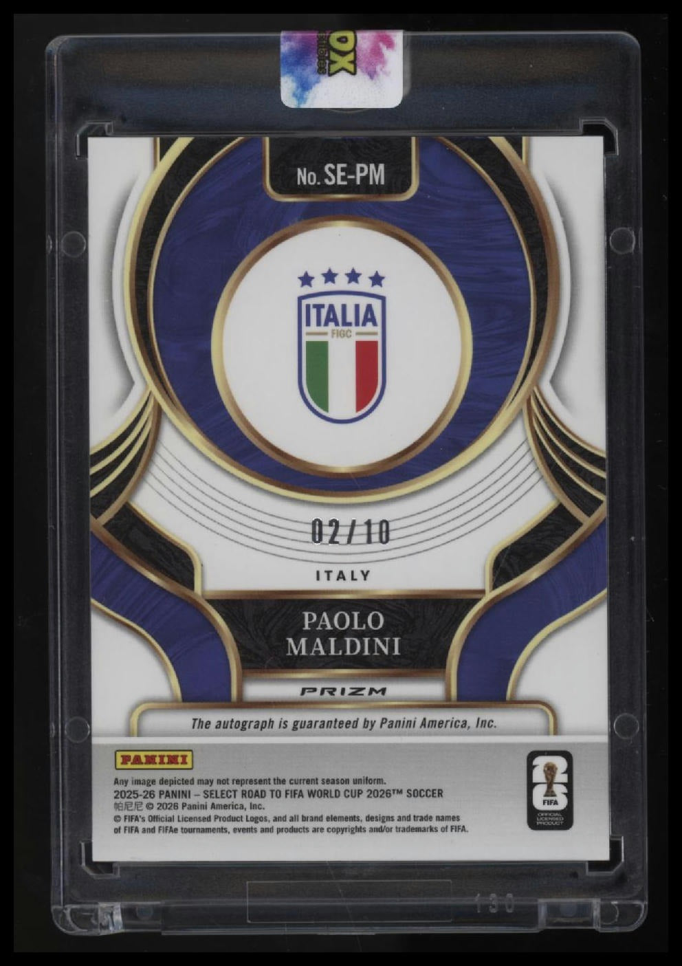 2025-26 Panini Select Road to World Cup Paolo Maldini Select Signatures Gold /10