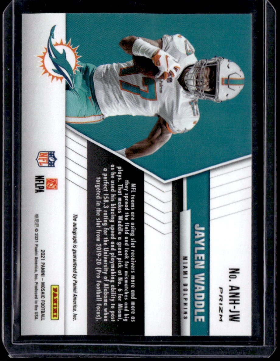 2021 Panini Mosaic Jaylen Waddle Autographs No Huddle