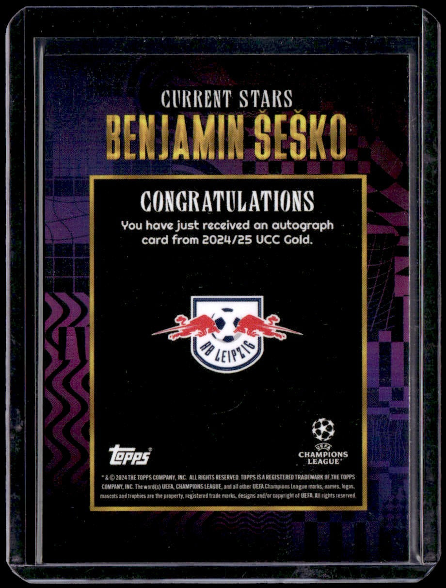 2024-25 Topps Deco UEFA Club Competitions Benjamin Sesko Current Stars Auto