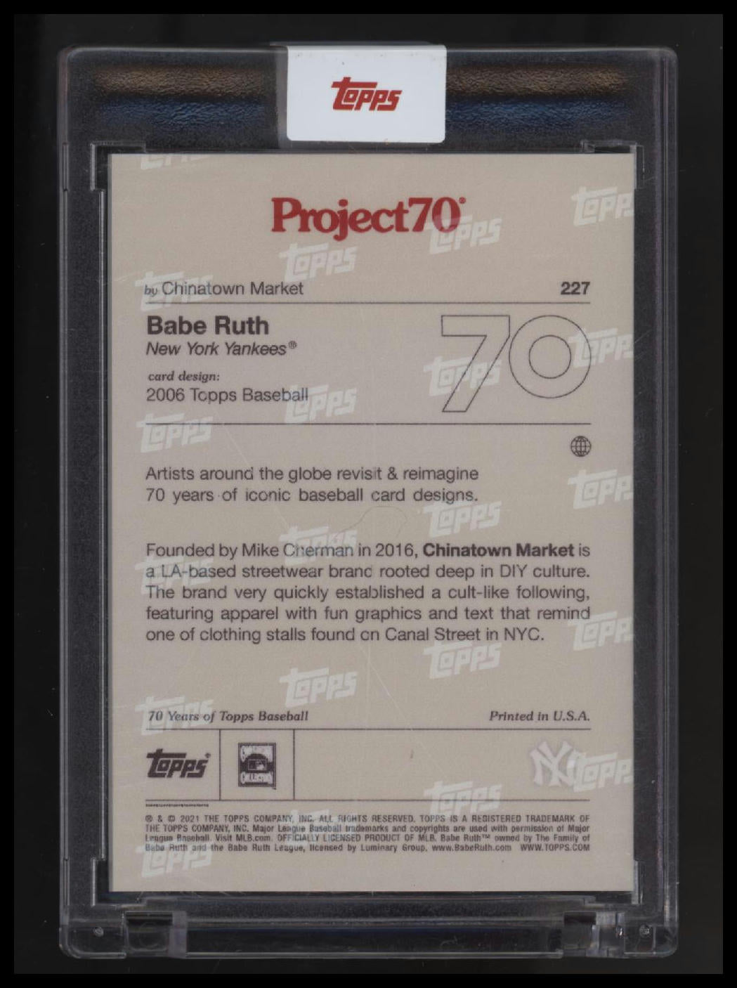 2021-22 Topps Project70 Babe Ruth