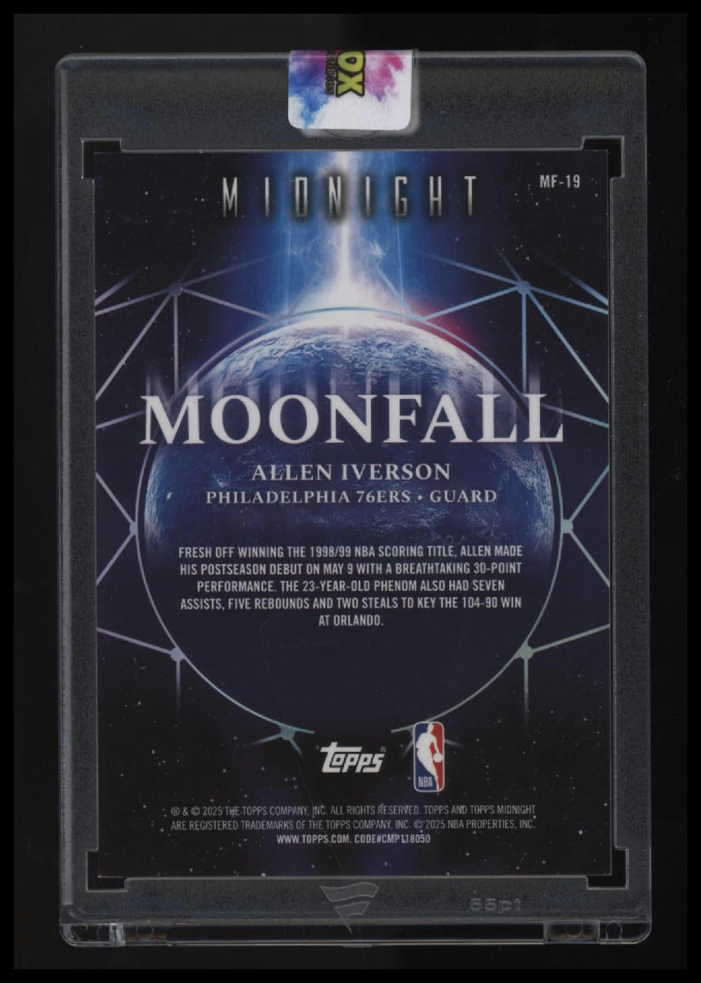 2025-26 Topps Midnight Allen Iverson Moonfall Daybreak #/5