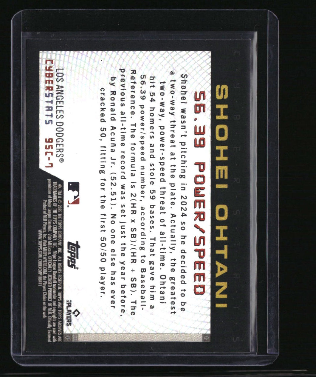 2025 Topps Archives Shohei Ohtani 1995 Topps Cyberstats